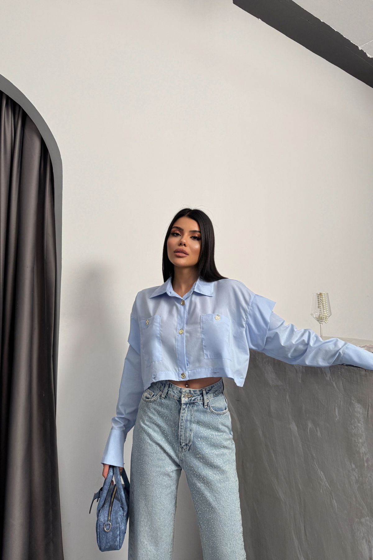 TASARIM GÖMLEK - Bebe Mavi