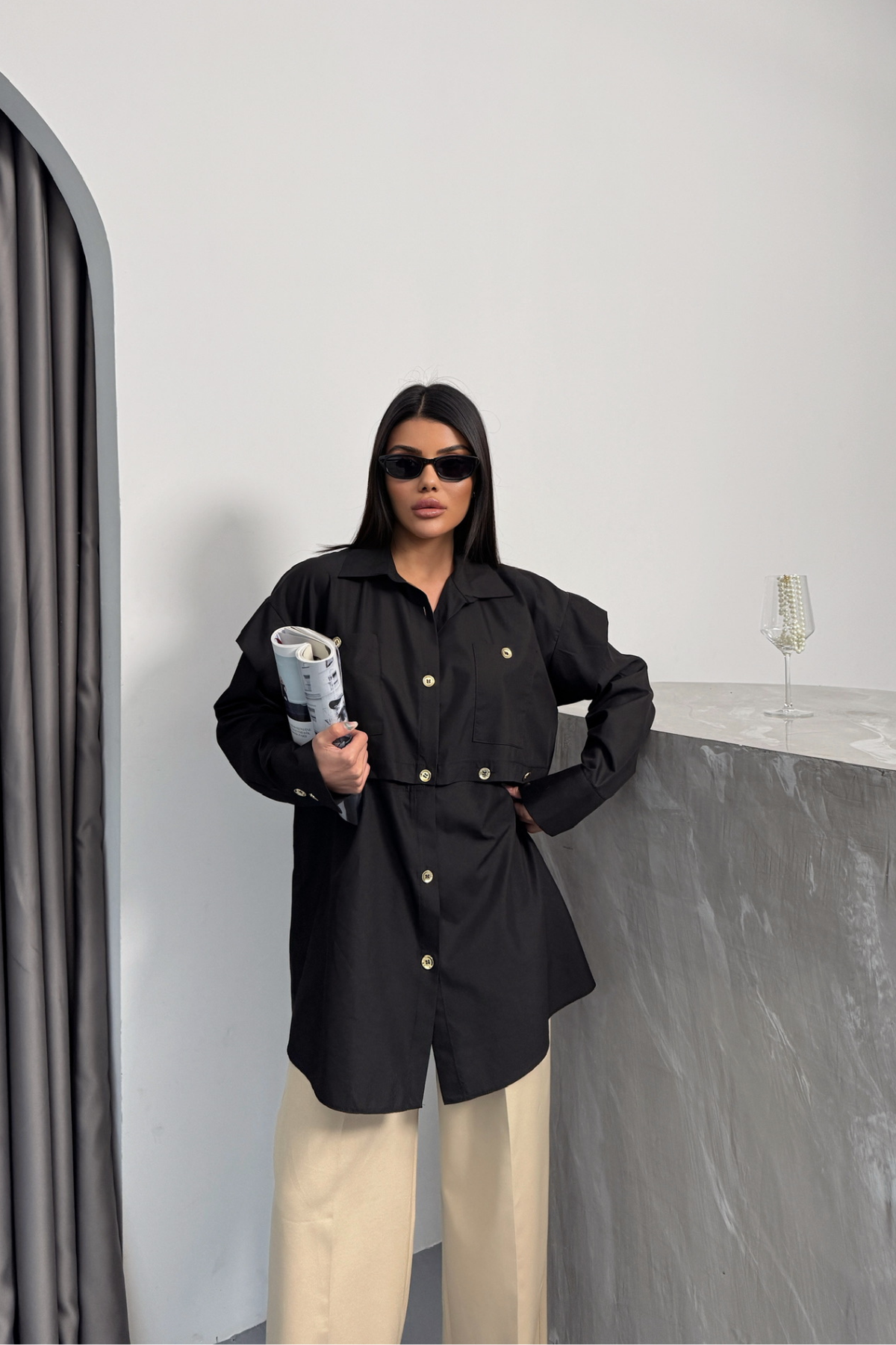 TASARIM GÖMLEK - Siyah