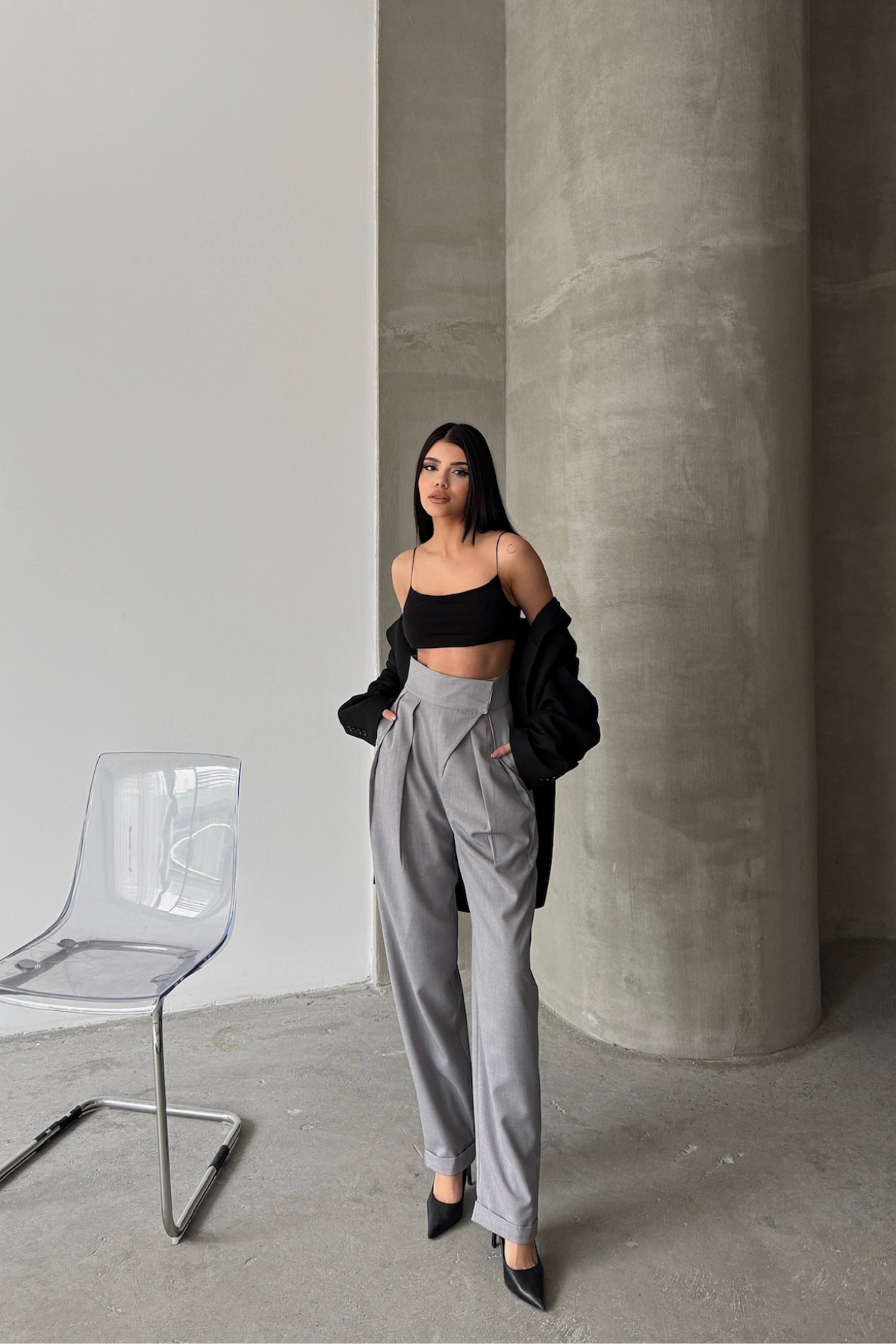 TASARIM PANTOLON - Gri