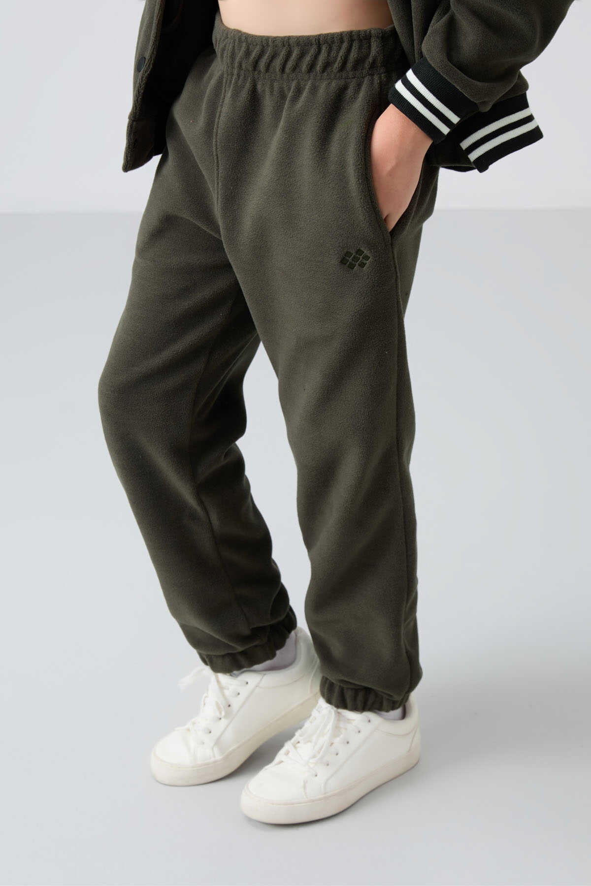 Tommylife Wholesale 7-15 Years Jogger Standard Fit Girls' Sweatpants 75155 Khaki
