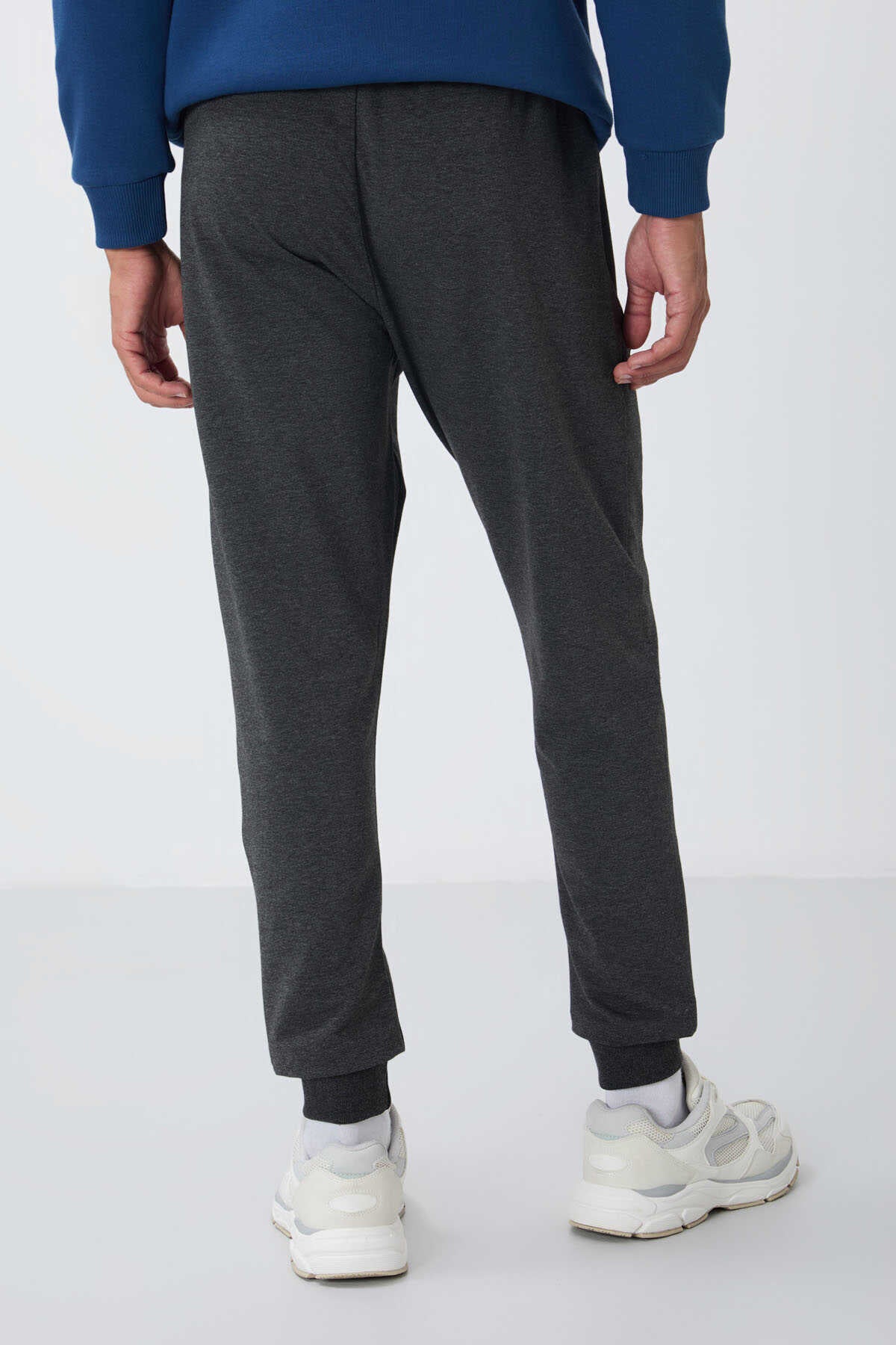 Tommylife Toptan Siyah Fermuar Cepli Standart Kalıp Jogger Erkek Eşofman Alt - 84651