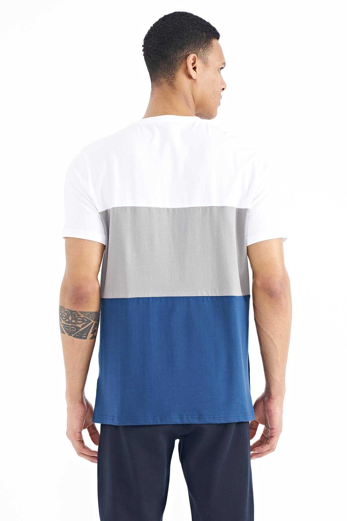 Tommylife Toptan Siyah Renk Geçişli Baskı Detaylı O Yaka Standart Kalıp Erkek T-Shirt - 88177