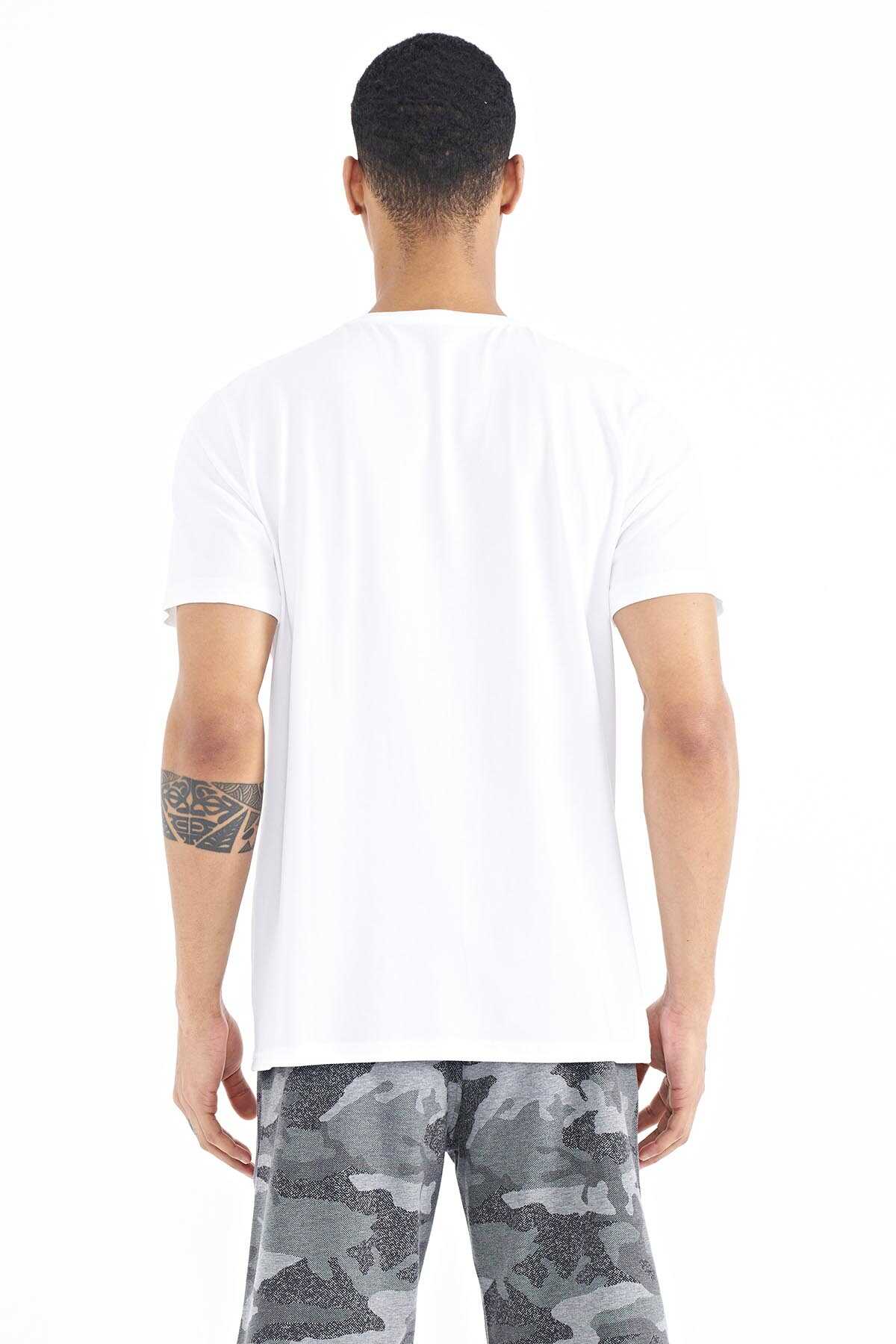 Tommylife Wholesale White Letter Pattern Printed Standard Fit Crew Neck Men's T-Shirt - 88172