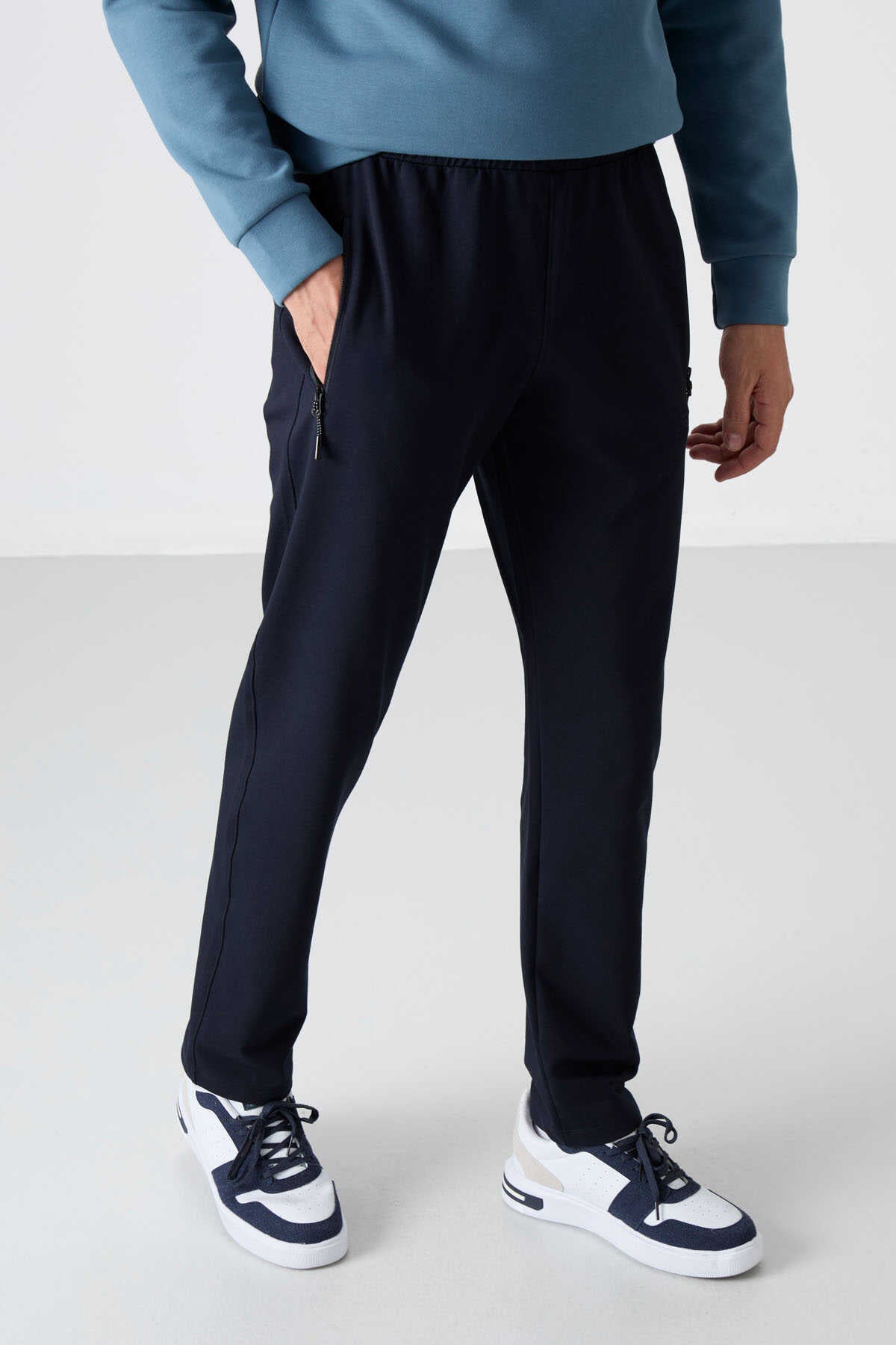 Tommylife Toptan Dar Kalıp Klasik Paça Erkek Eşofman Alt 84671 Siyah