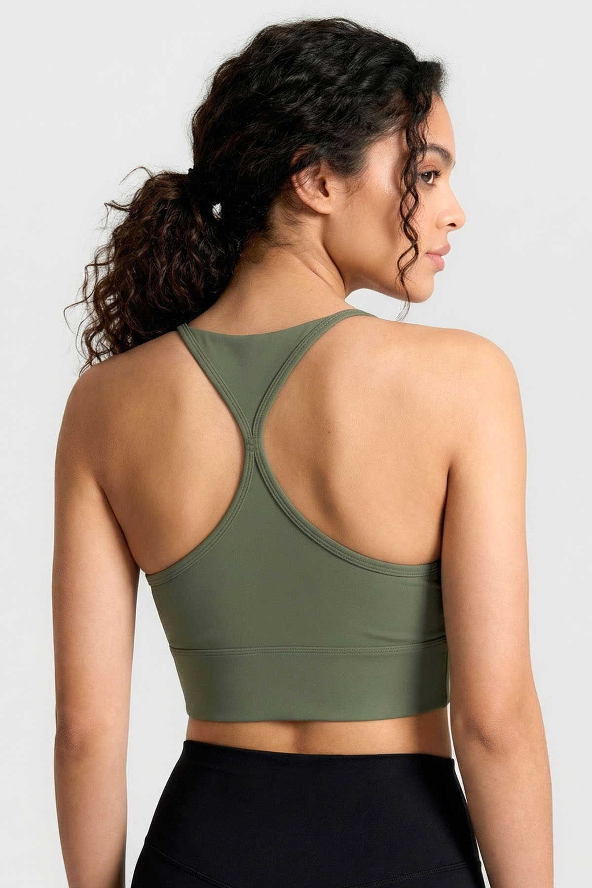 Tommylife Wholesale Black Standard Fit Printed Back Detail Women's Sports Bralette - 97300