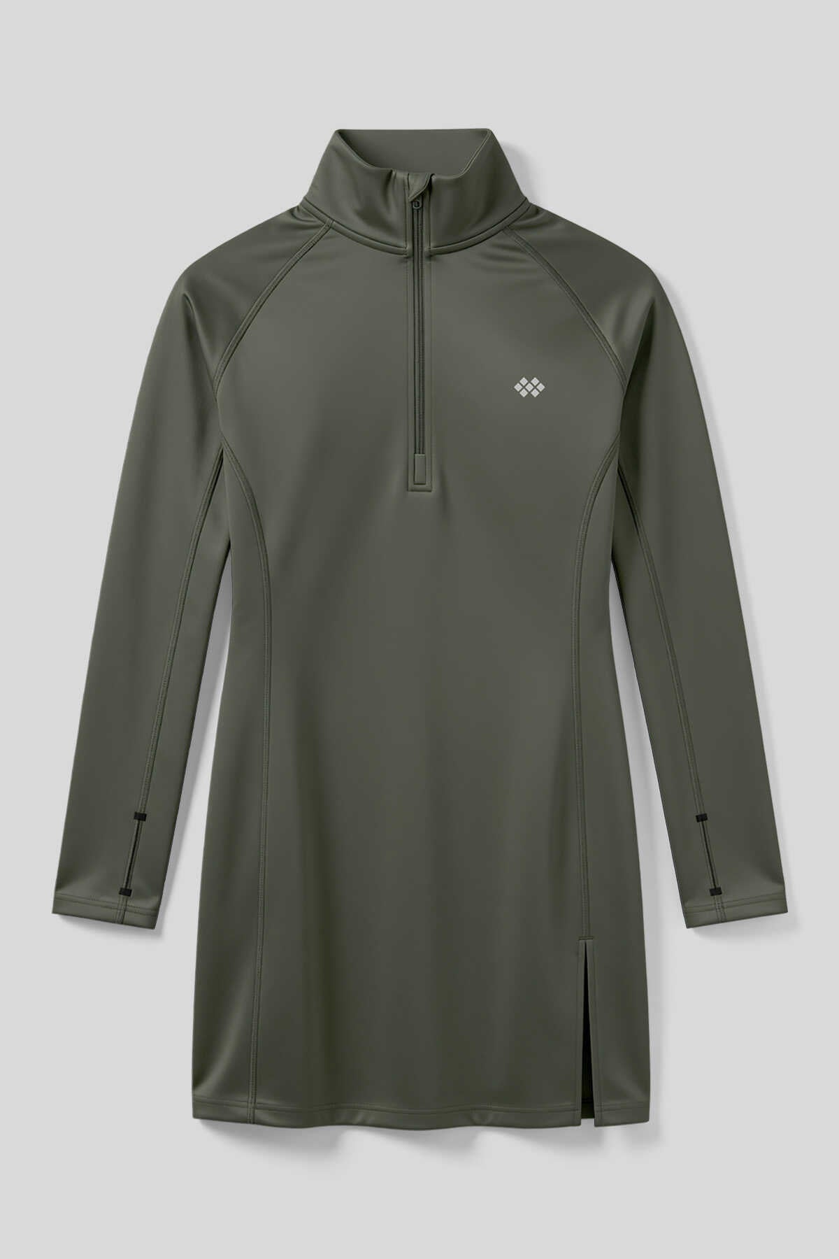 Tommlife Wholesale Black Half-Zip Stand-Up Collar Standard Fit Women's Athletic Tunic - 97309