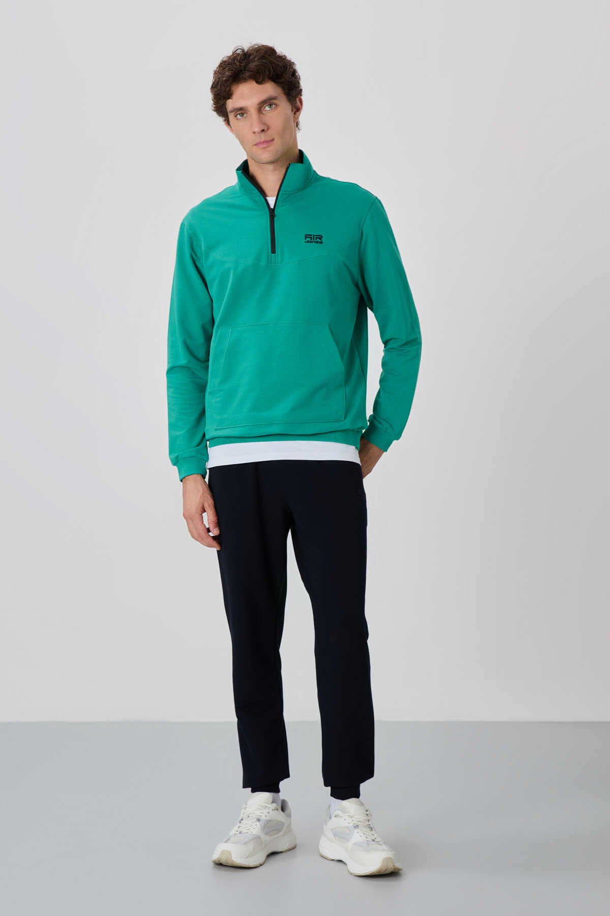 Tommylife Toptan Herbert Standart Kalıp Dik Yaka Erkek Eşofman Takım 85233 Lacivert