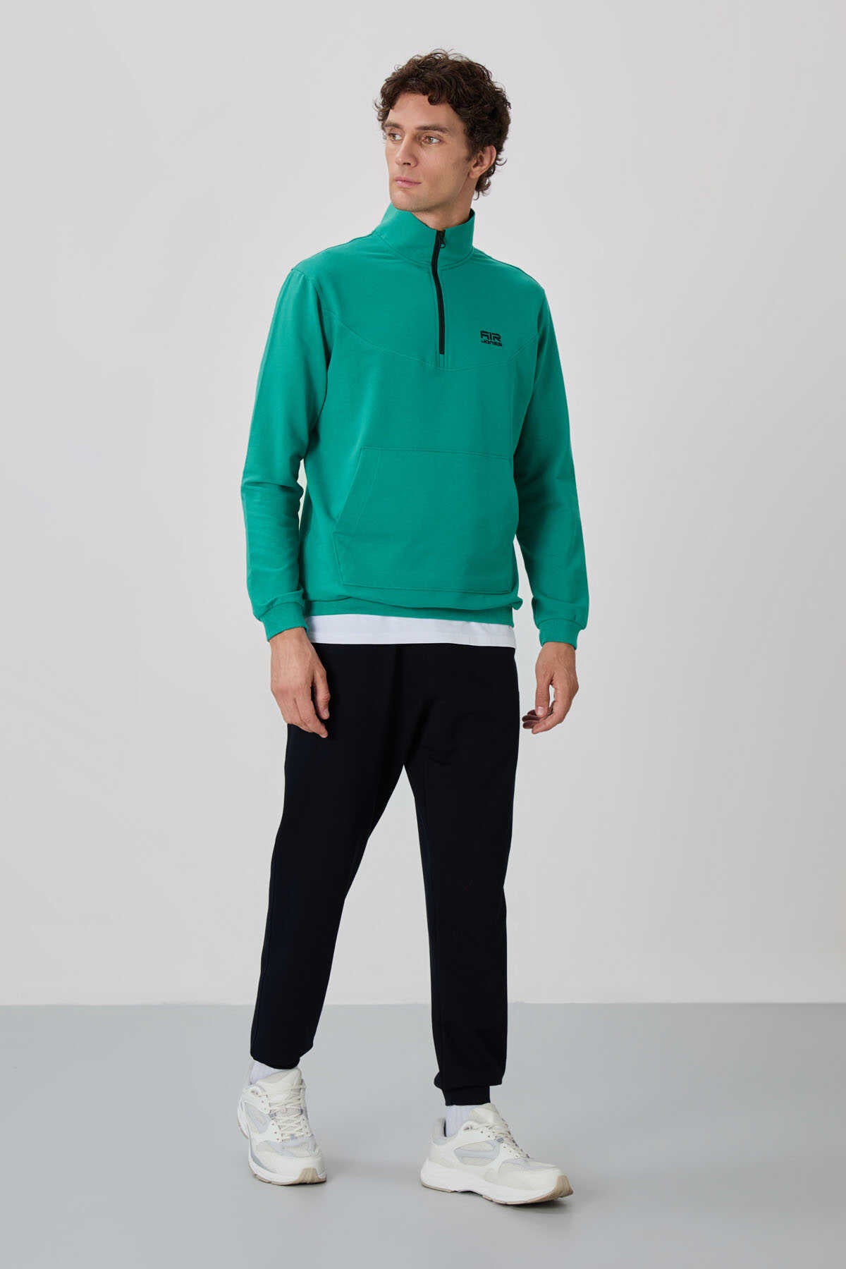 Tommylife Toptan Herbert Standart Kalıp Dik Yaka Erkek Eşofman Takım 85233 Lacivert
