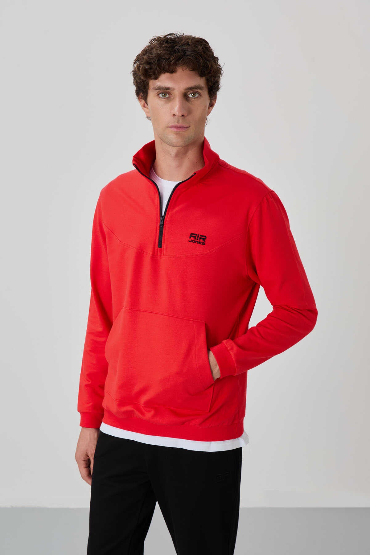 Tommylife Toptan Herbert Standart Kalıp Dik Yaka Erkek Eşofman Takım 85233 Lacivert