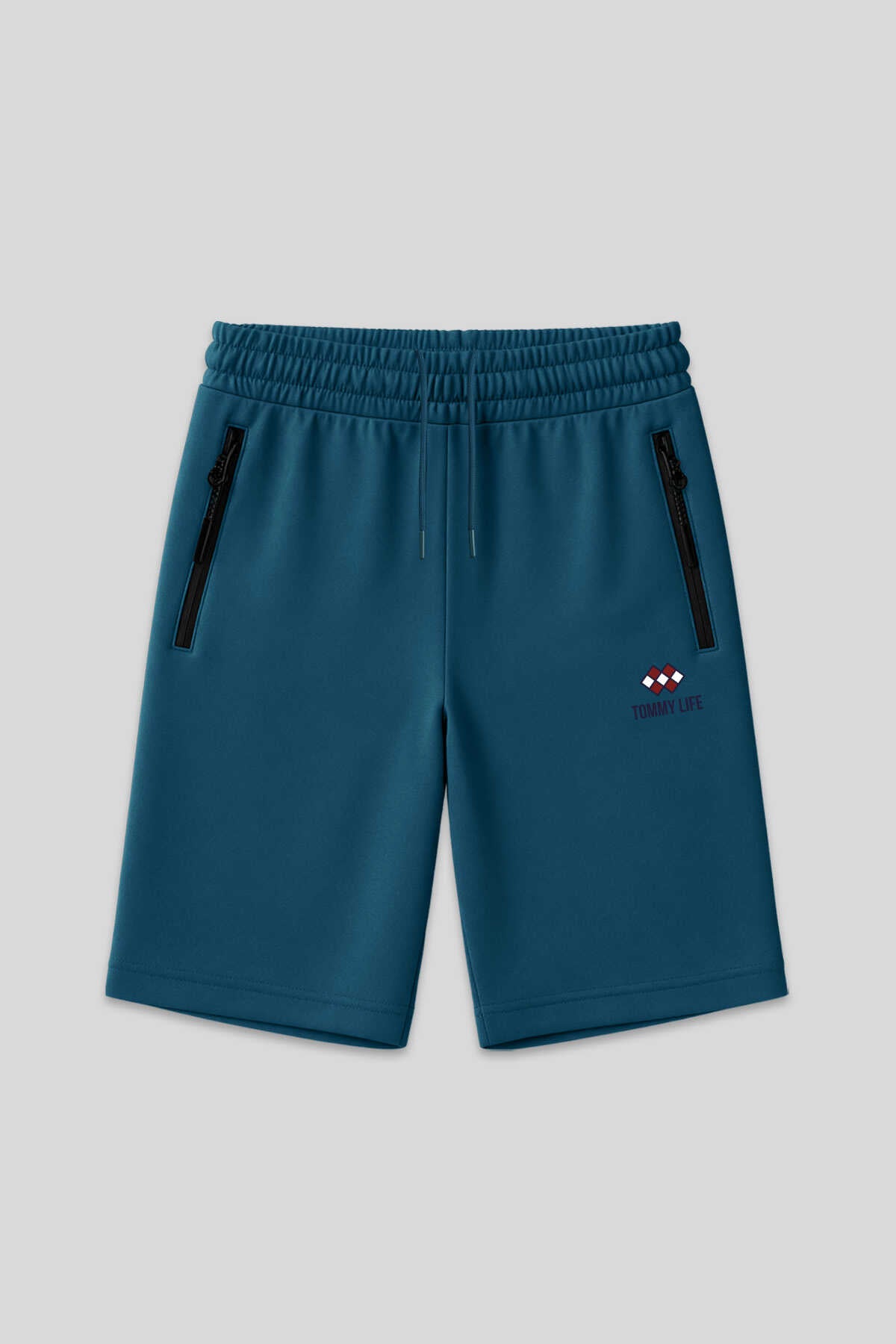 Tommylife Wholesale Black Plus Size Zipper Pocket Detail Standard Fit Men's Shorts - 81151