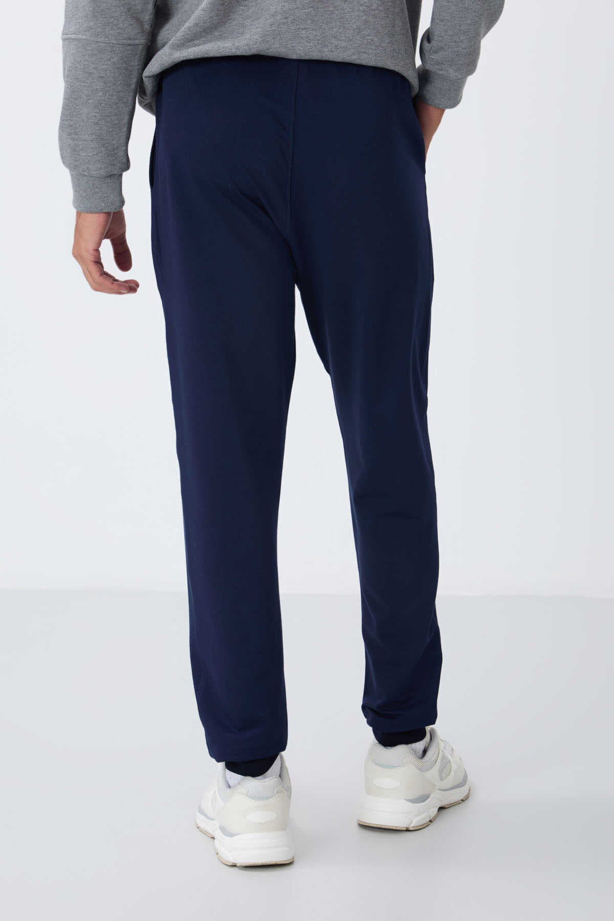 Tommylife Toptan Siyah Klasik Cepli Standart Kalıp Manşetli Erkek Eşofman Alt - 84652