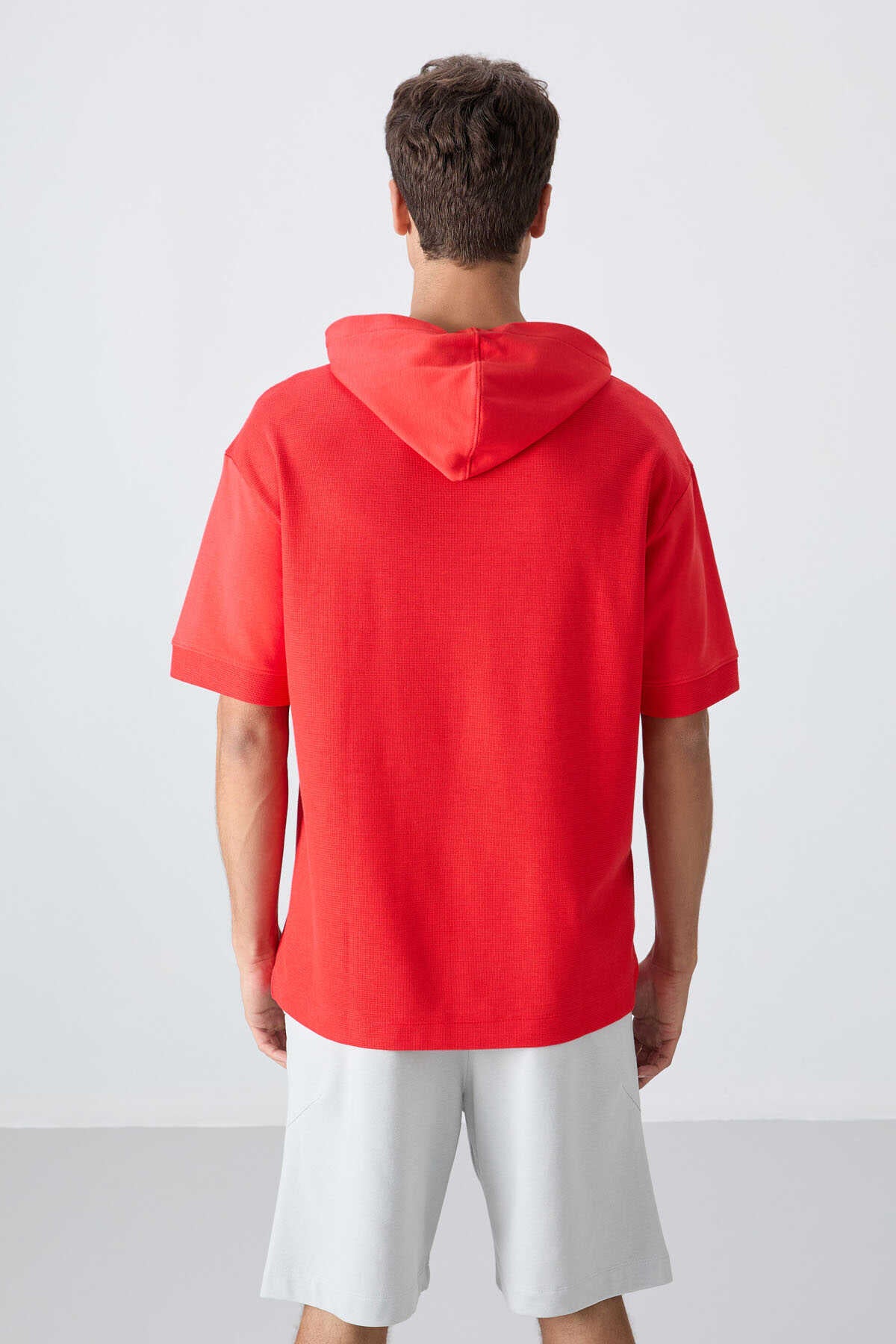Tommylife Wholesale Hooded Oversize Basic Men's T-Shirt 88335 Black