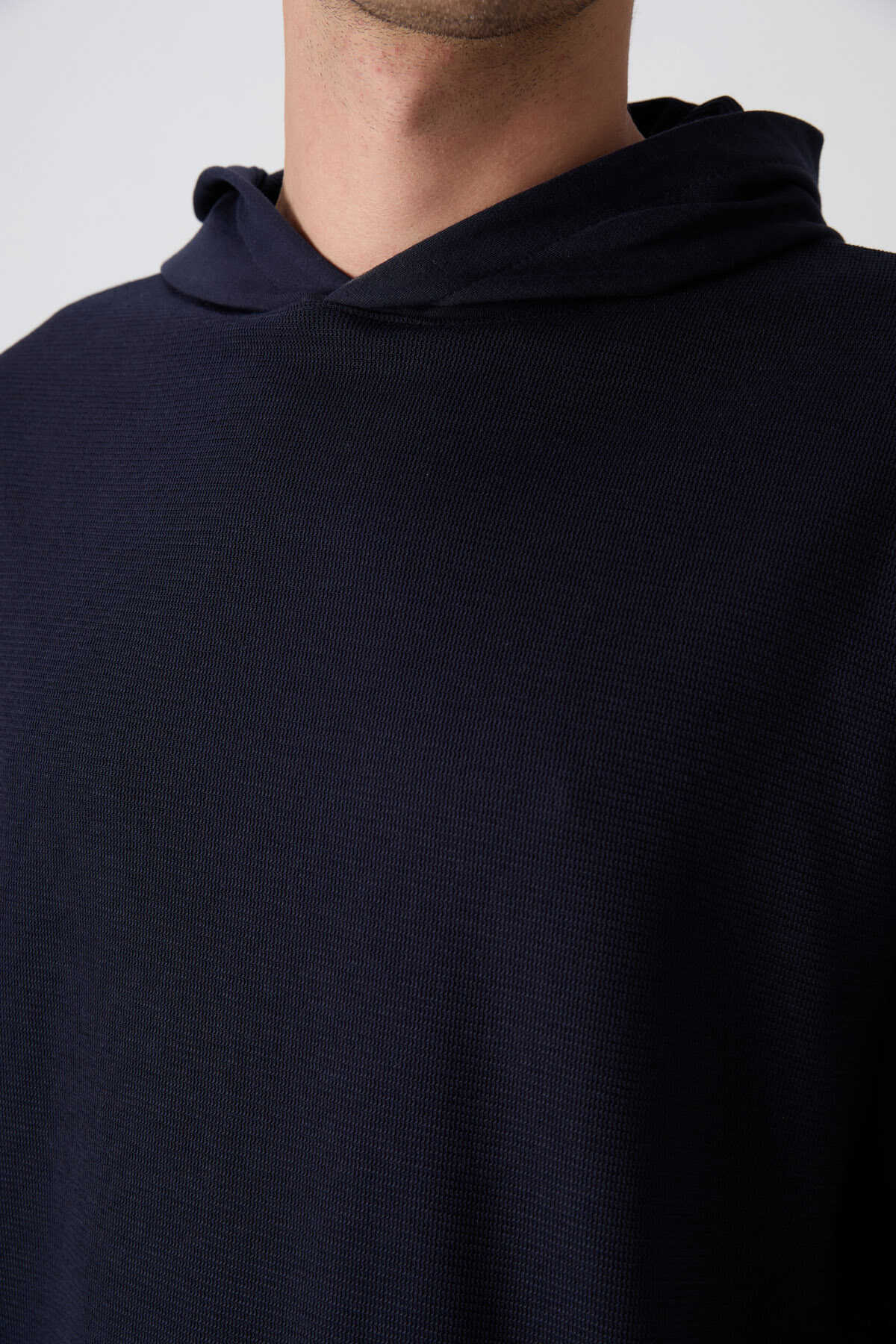 Tommylife Wholesale Hooded Oversize Basic Men's T-Shirt 88335 Black