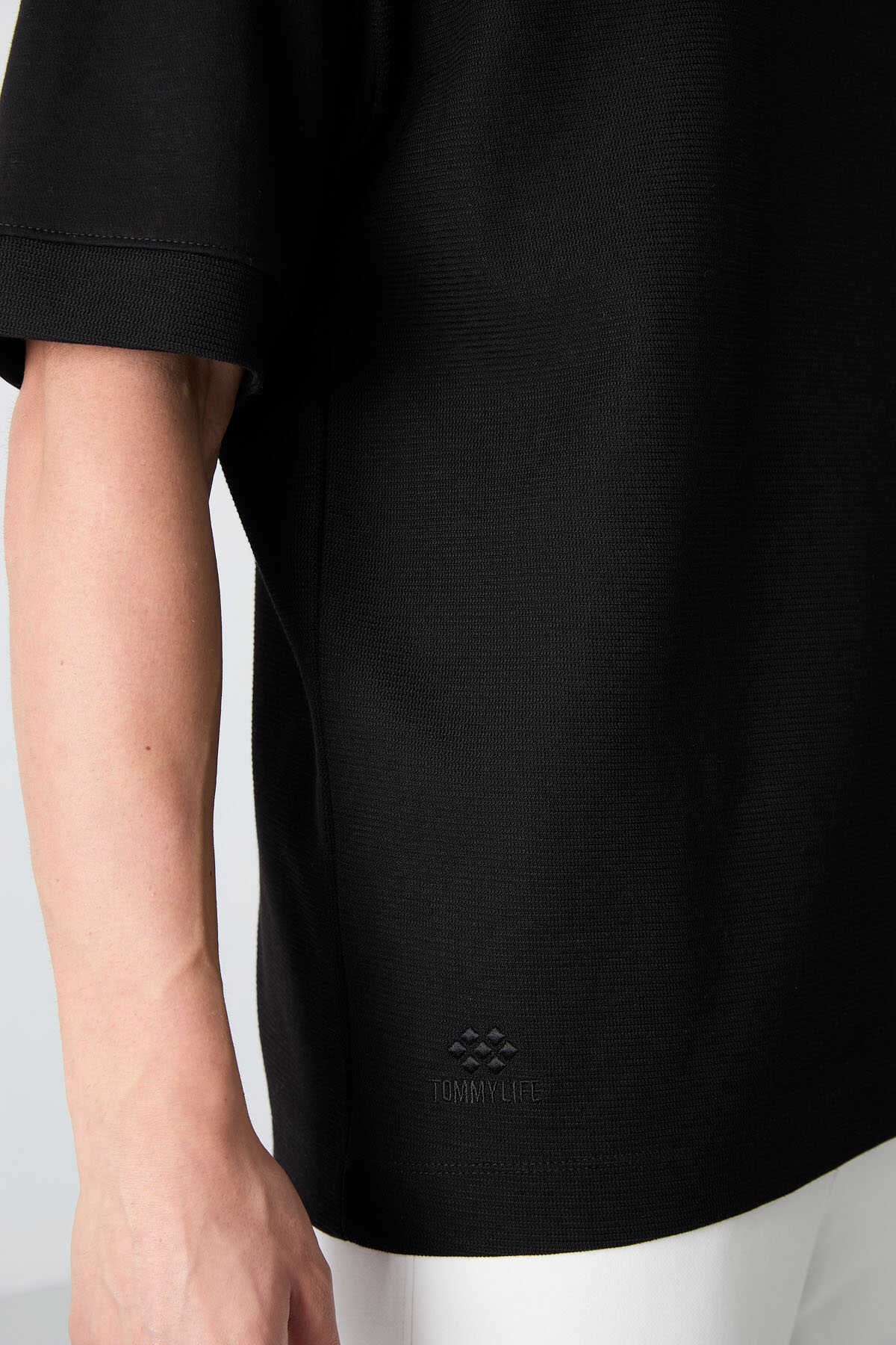 Tommylife Wholesale Hooded Oversize Basic Men's T-Shirt 88335 Black