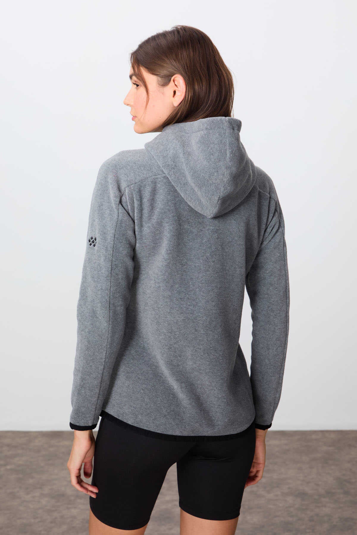 Tommylife Wholesale Hooded Standard Fit Zippered Women's Fleece Sweatshirt 97287 Black