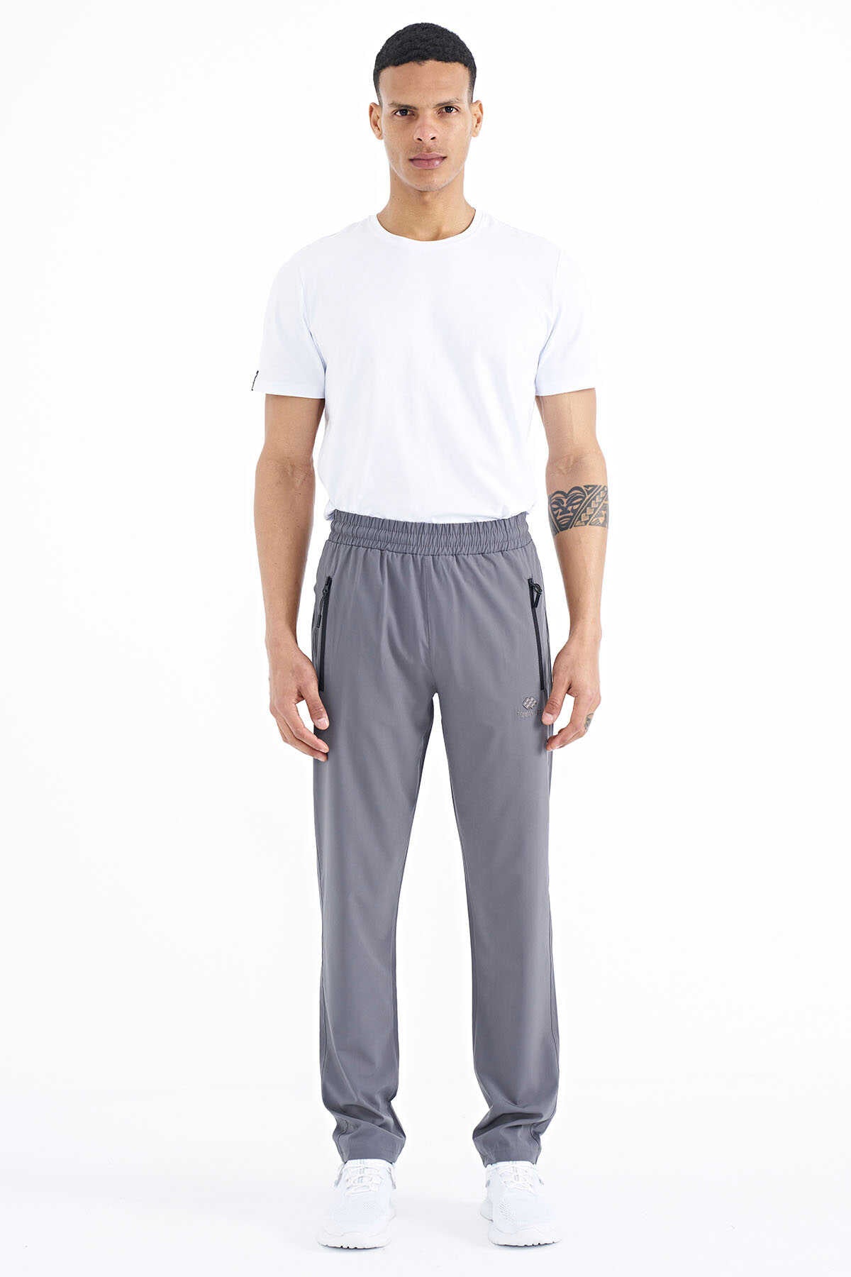 Tommylife Wholesale Classic Leg Standard Fit Three-Pocket Men's Sweatpants 84768 Khaki