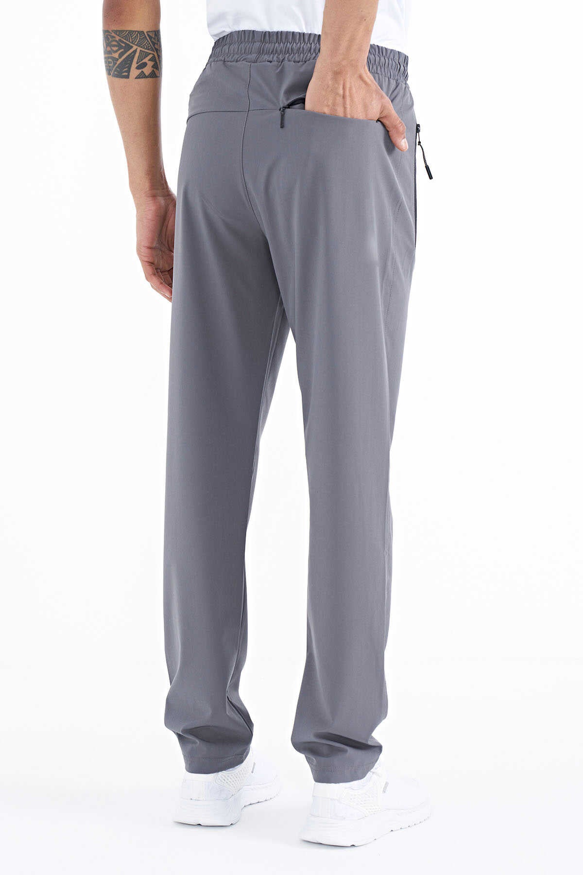 Tommylife Wholesale Classic Leg Standard Fit Three-Pocket Men's Sweatpants 84768 Khaki