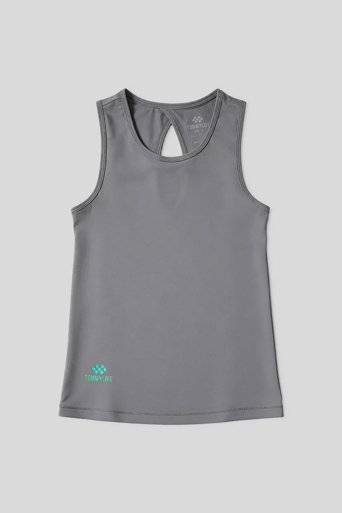 Tommylife Wholesale Black Standard Fit Cross Back Detail Women's Sports Vest - 97296