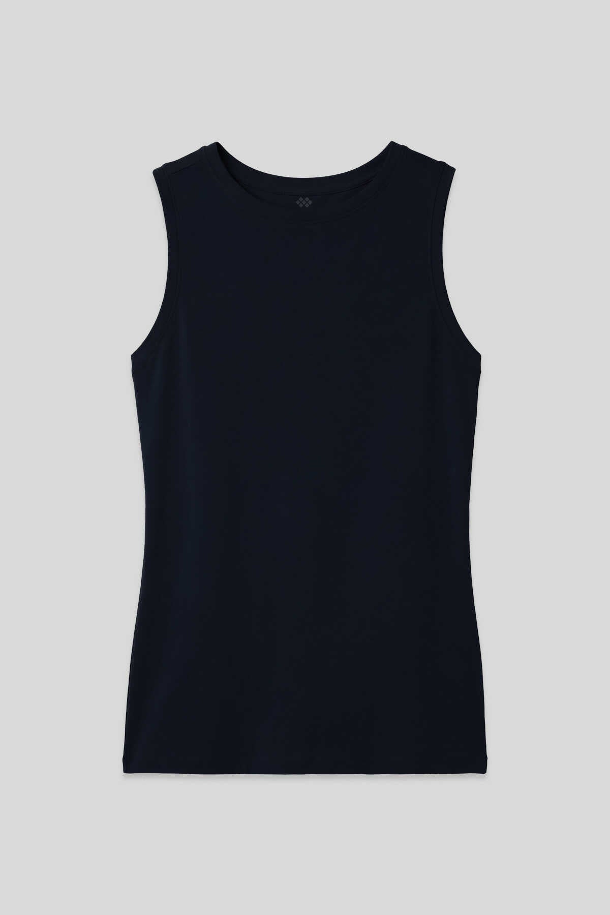 Tommylife Wholesale Navy Blue Slim Fit Basic Crew Neck Sleeveless Women's Tank Top - 97313