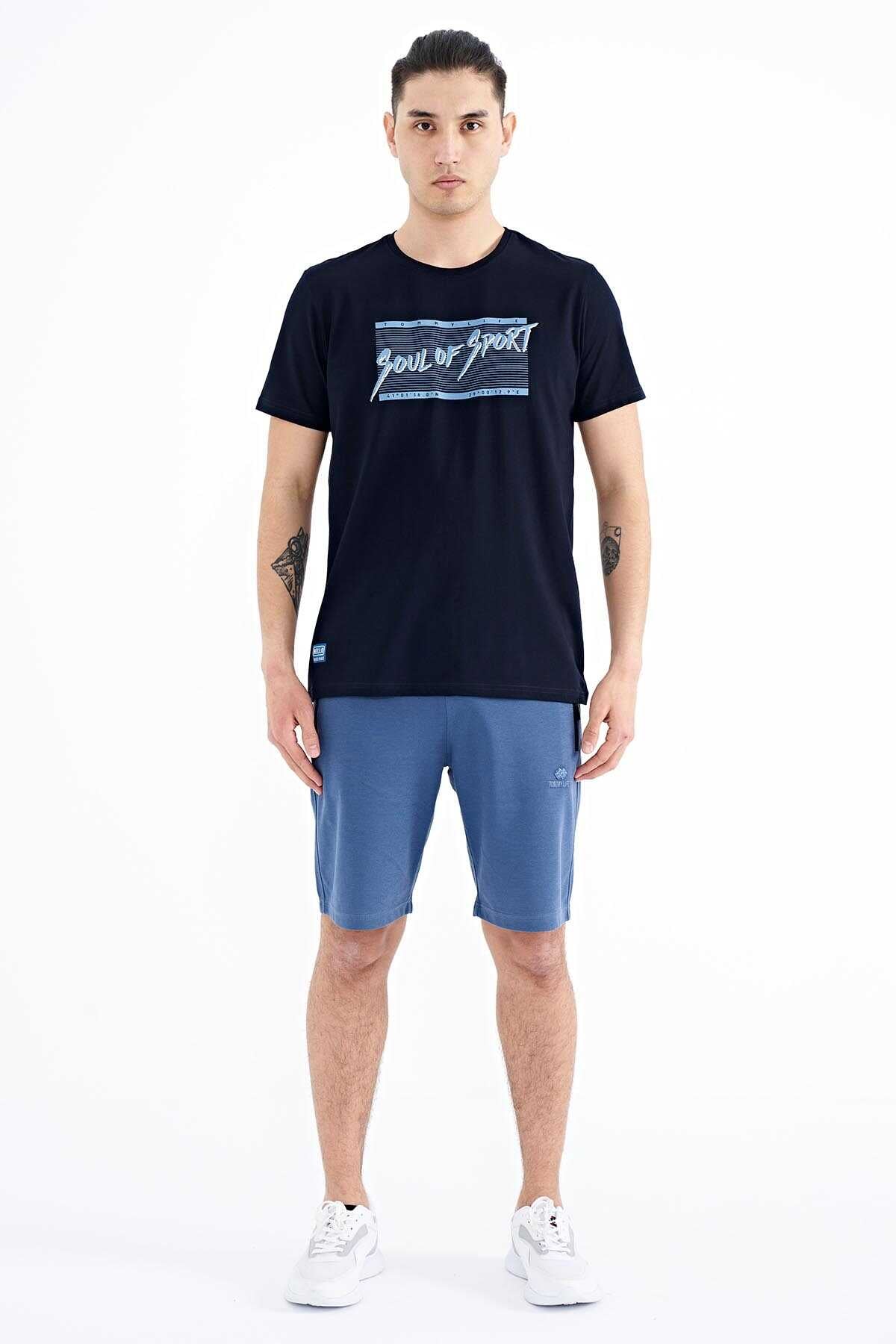 Tommylife Wholesale White Letter Pattern Printed Standard Fit Crew Neck Men's T-Shirt - 88172