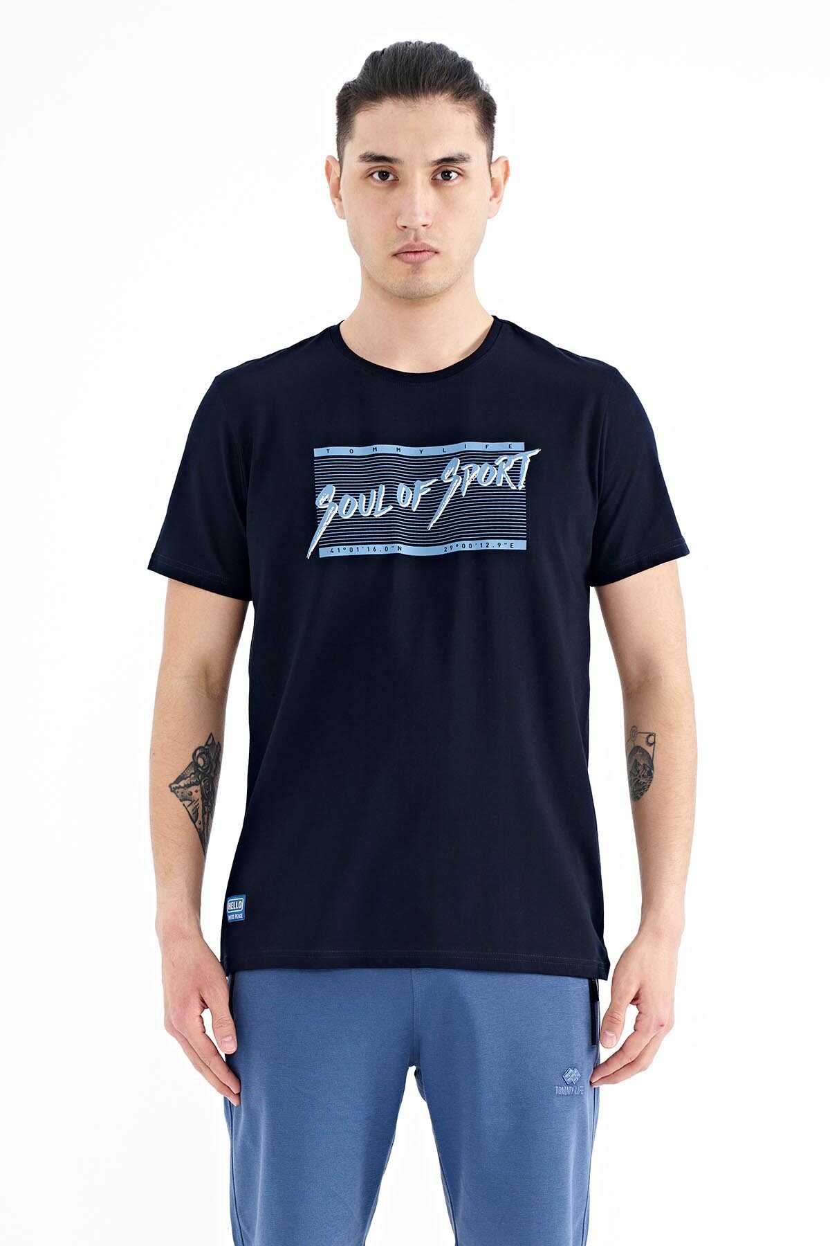 Tommylife Wholesale White Letter Pattern Printed Standard Fit Crew Neck Men's T-Shirt - 88172