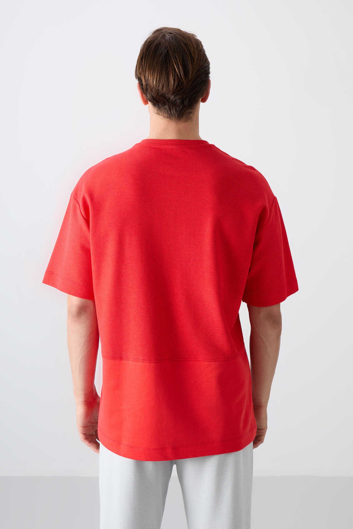 Tommylife Wholesale Crew Neck Oversize Basic Men's T-Shirt 88337 Navy Blue