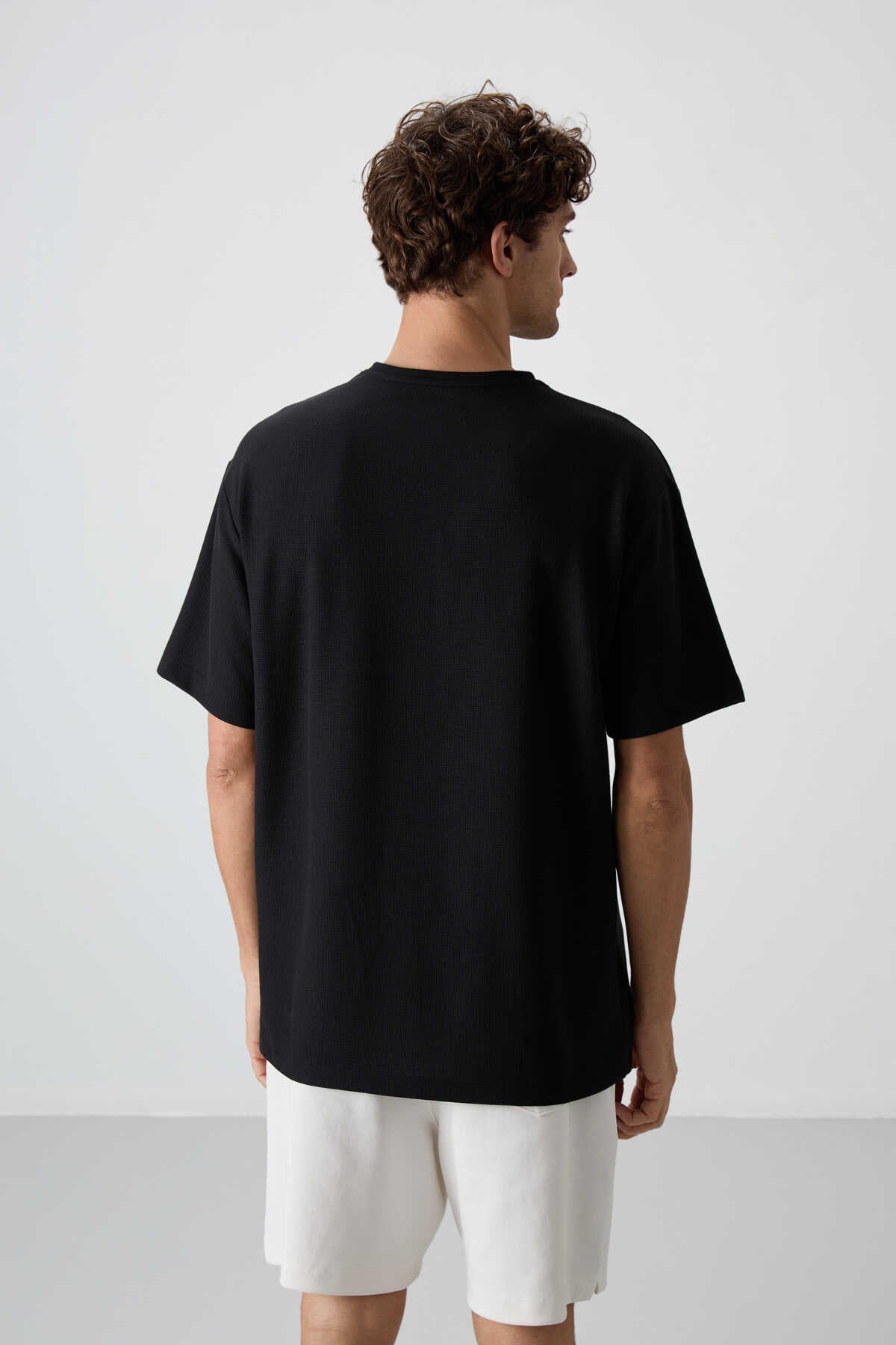 Tommylife Wholesale Crew Neck Oversize Basic Men's T-Shirt 88379 Black