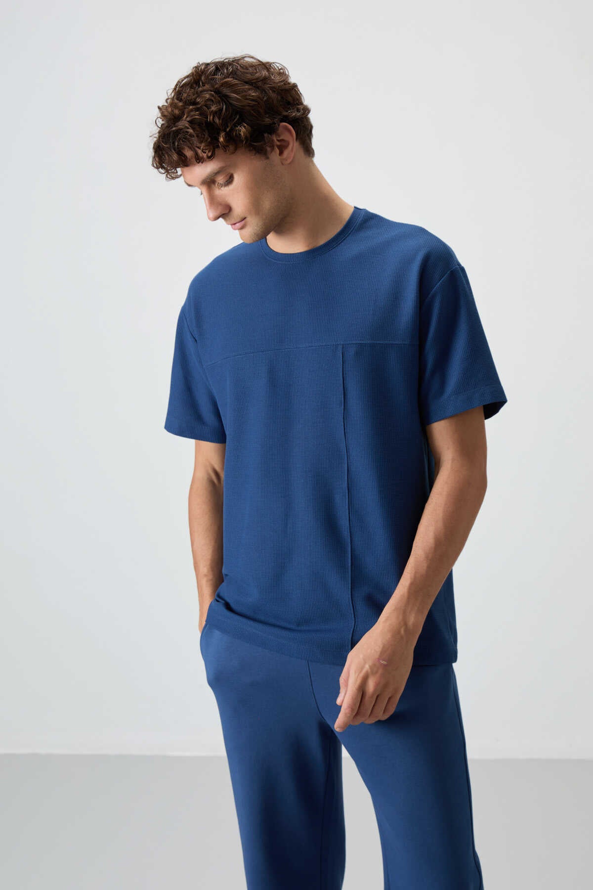 Tommylife Wholesale Round Neck Oversize Basic Men's T-Shirt 88380 Black