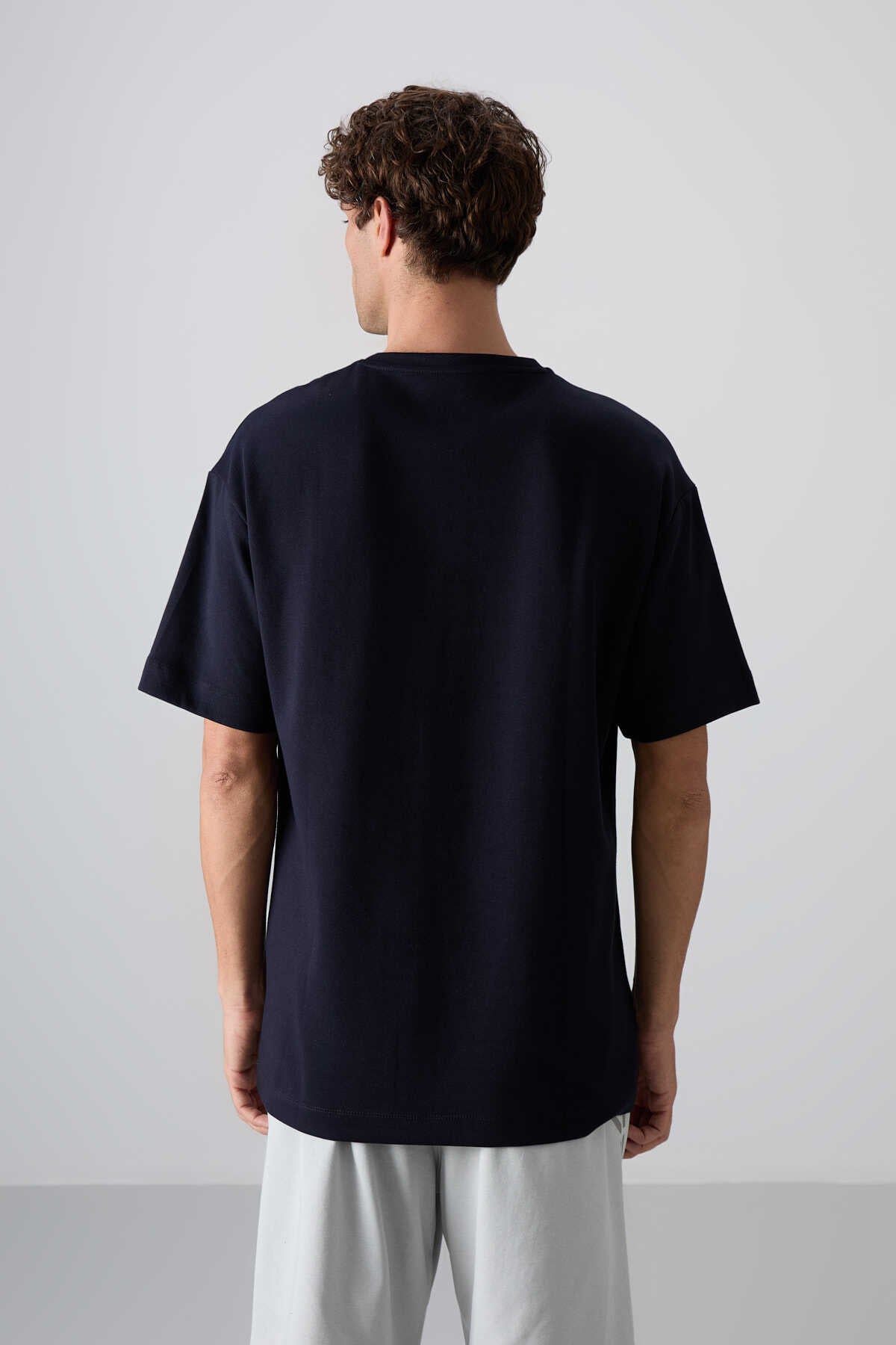 Tommylife Wholesale Crew Neck Oversize Printed Men's T-Shirt 88325 Black