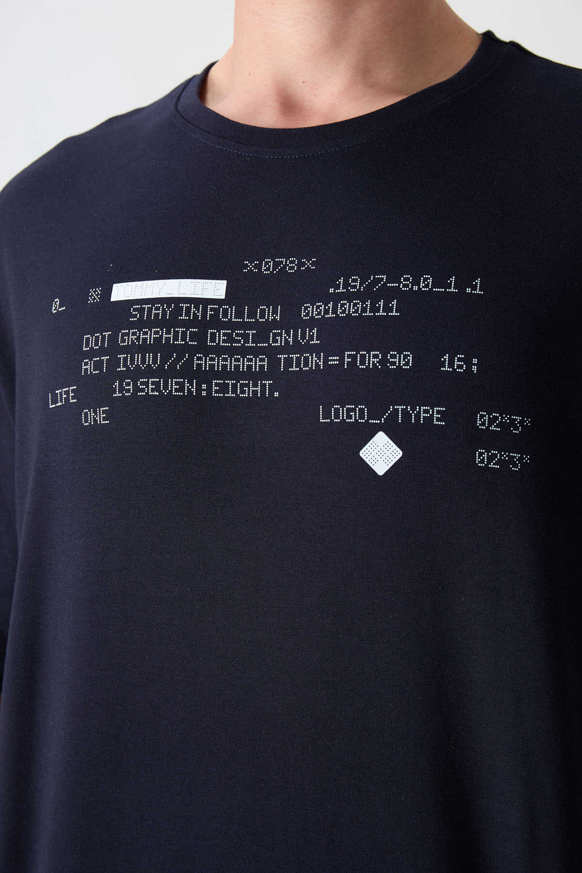 Tommylife Wholesale Crew Neck Oversized Printed Men's T-Shirt 88326 Black