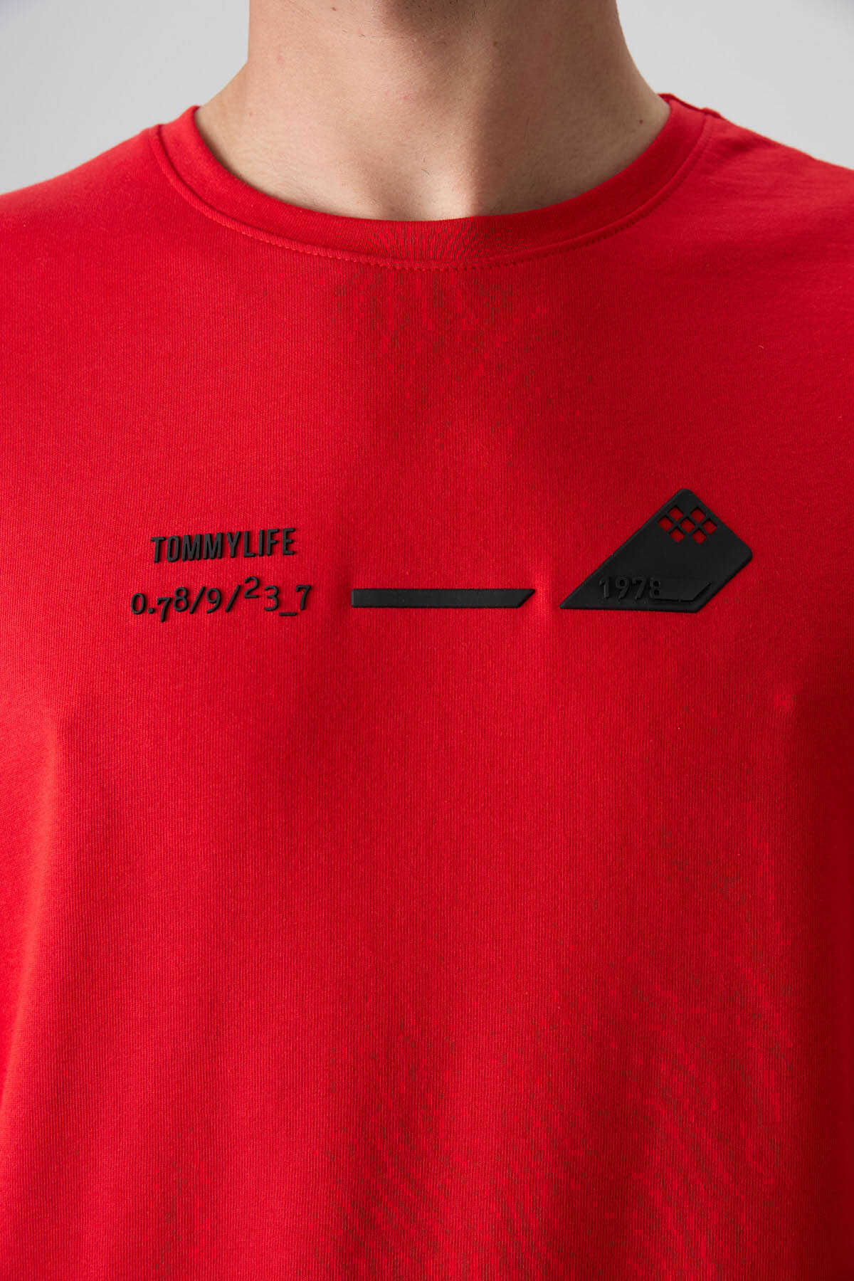 Tommylife Wholesale Crew Neck Oversized Printed Men's T-Shirt 88330 Black