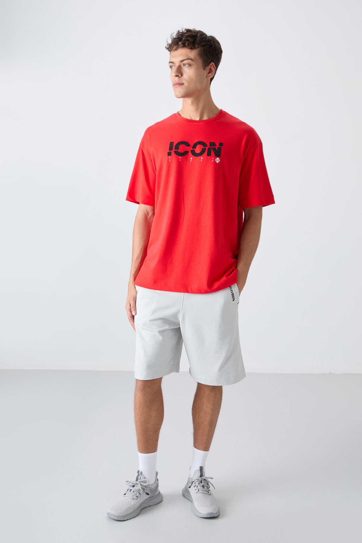 Tommylife Wholesale Crew Neck Oversized Printed Men's T-Shirt 88331 Black