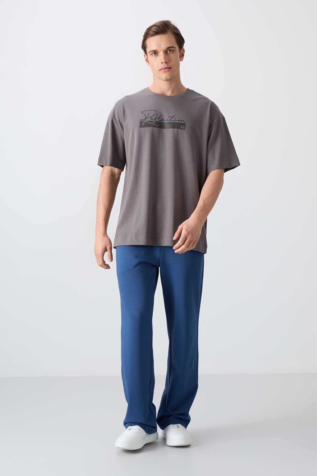 Tommylife Wholesale Crew Neck Oversized Printed Men's T-Shirt 88334 Black