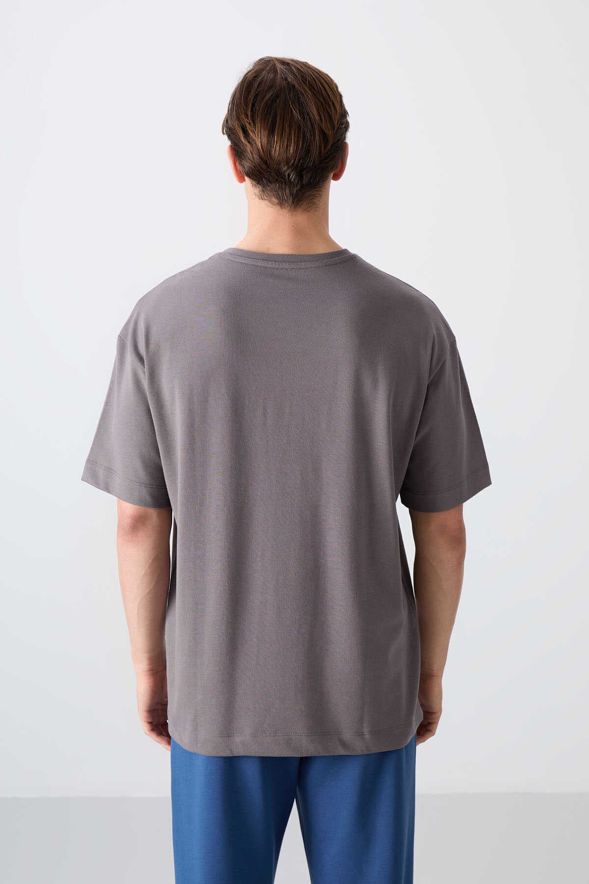 Tommylife Wholesale Crew Neck Oversized Printed Men's T-Shirt 88334 Black