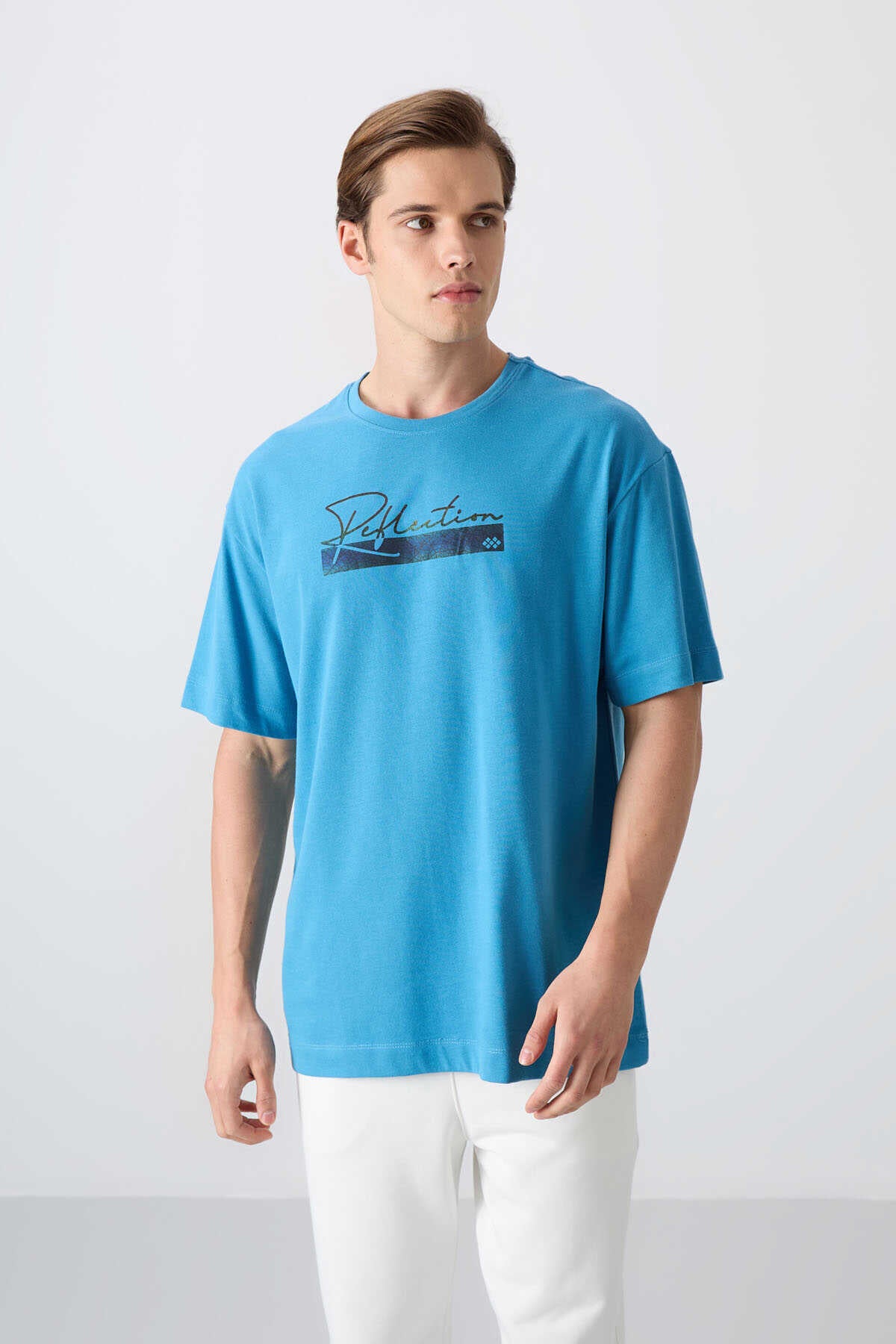 Tommylife Wholesale Crew Neck Oversized Printed Men's T-Shirt 88334 Black