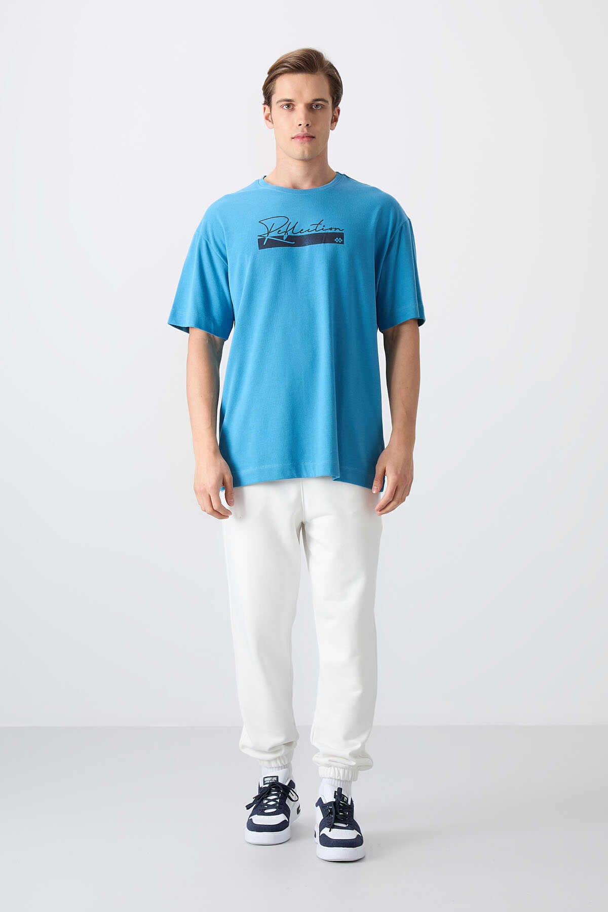 Tommylife Wholesale Crew Neck Oversized Printed Men's T-Shirt 88334 Black