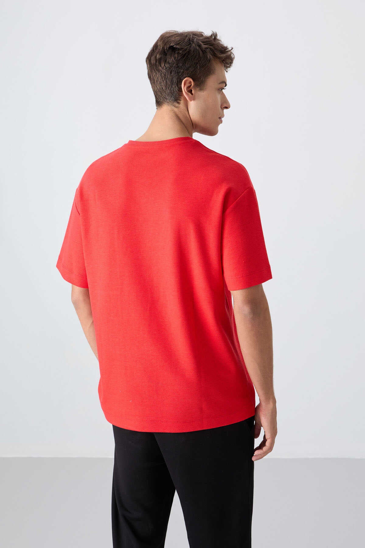 Tommylife Wholesale Crew Neck Oversize Printed Men's T-Shirt 88338 Fiesta