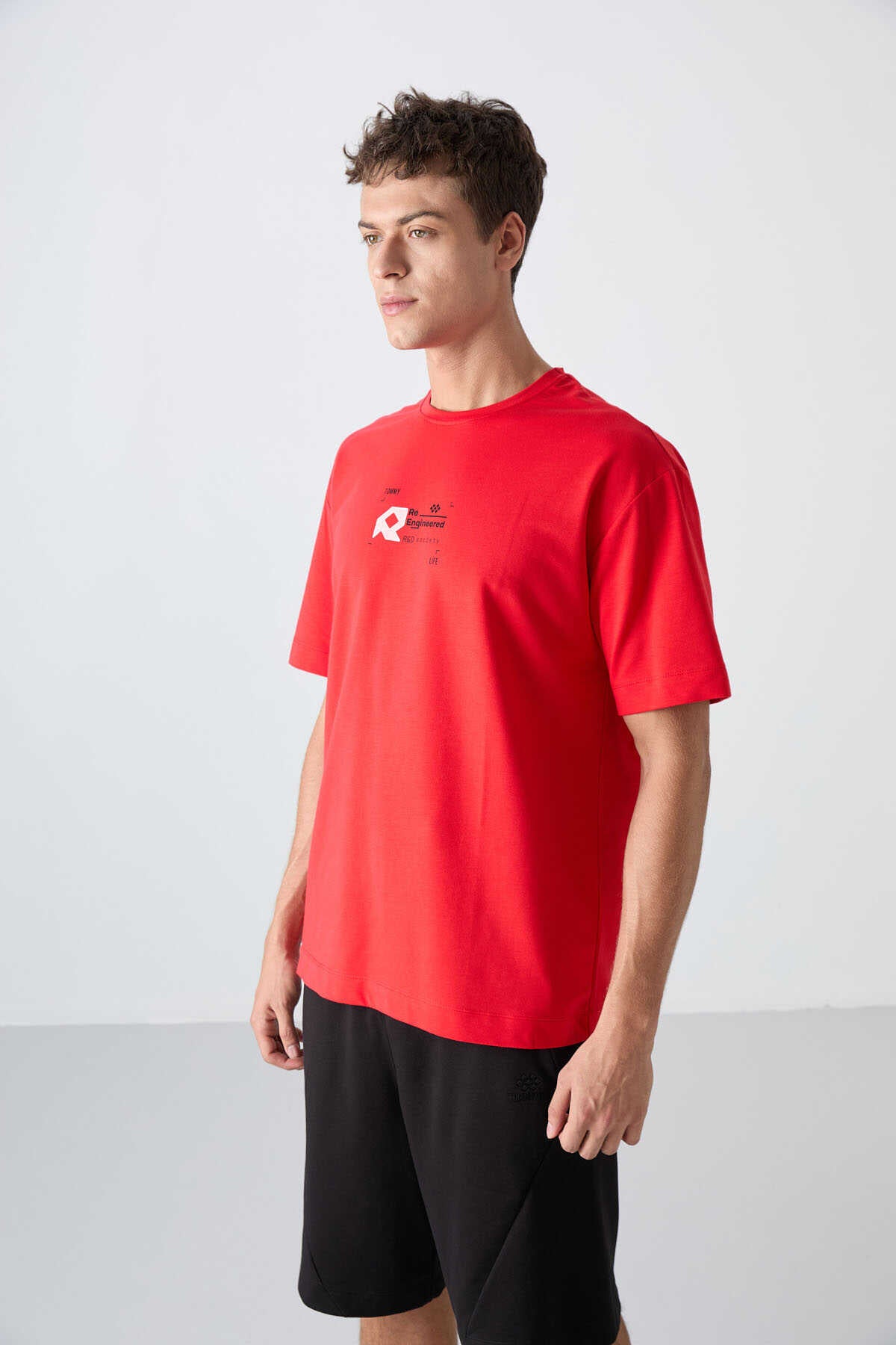 Tommylife Toptan O Yaka Oversize Baskılı Erkek T-Shirt 88350 Fiesta