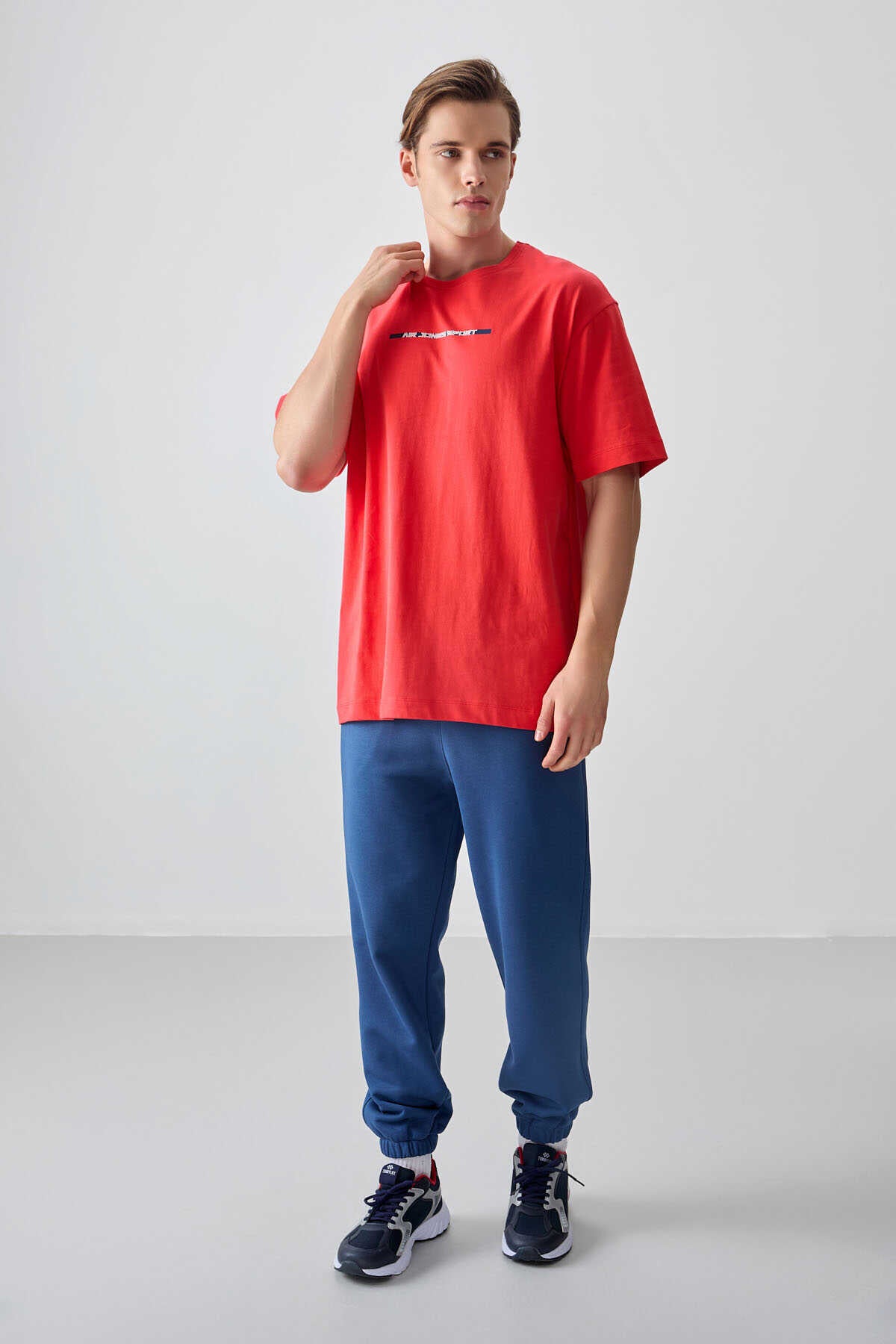 Tommylife Wholesale Crew Neck Oversize Printed Men's T-Shirt 88358 Fiesta