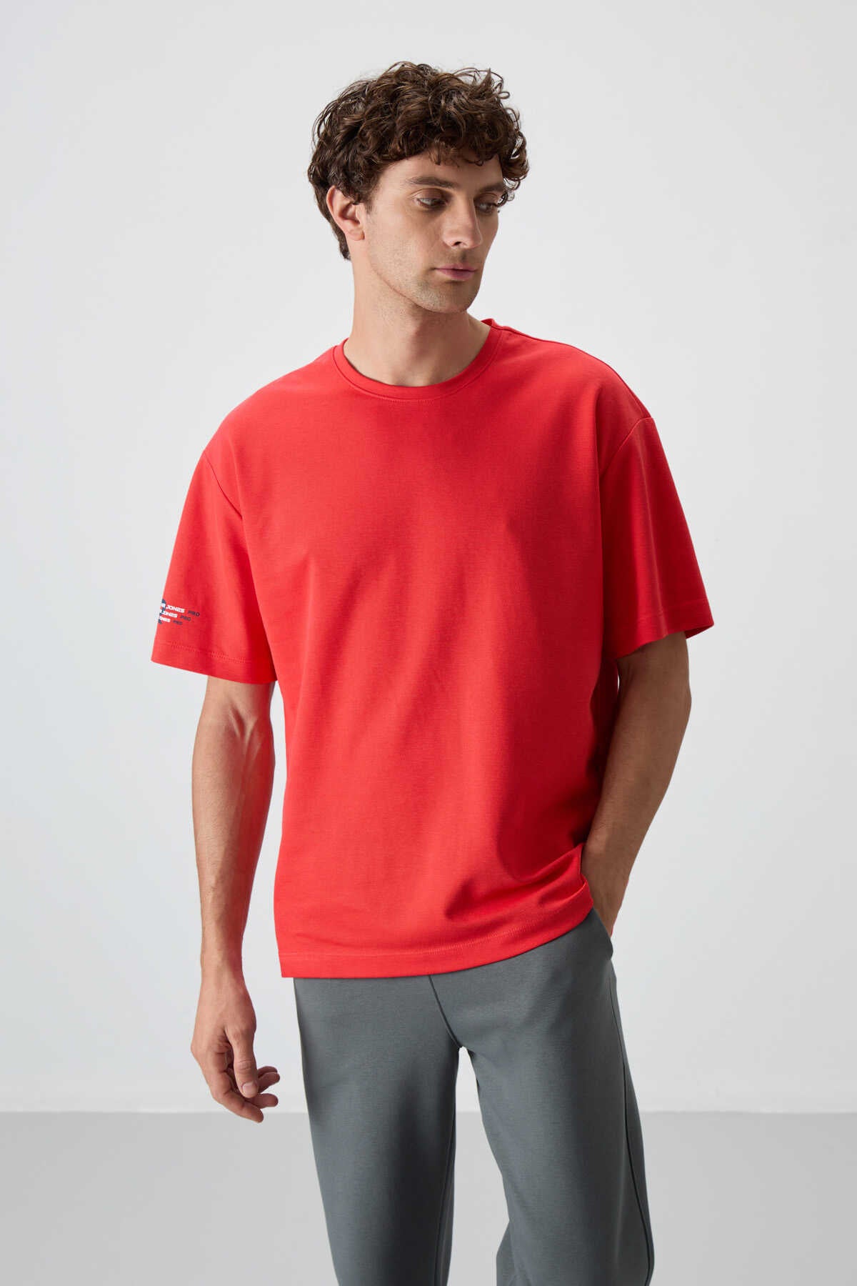 Tommylife Wholesale Crew Neck Oversize Printed Men's T-Shirt 88369 Fiesta