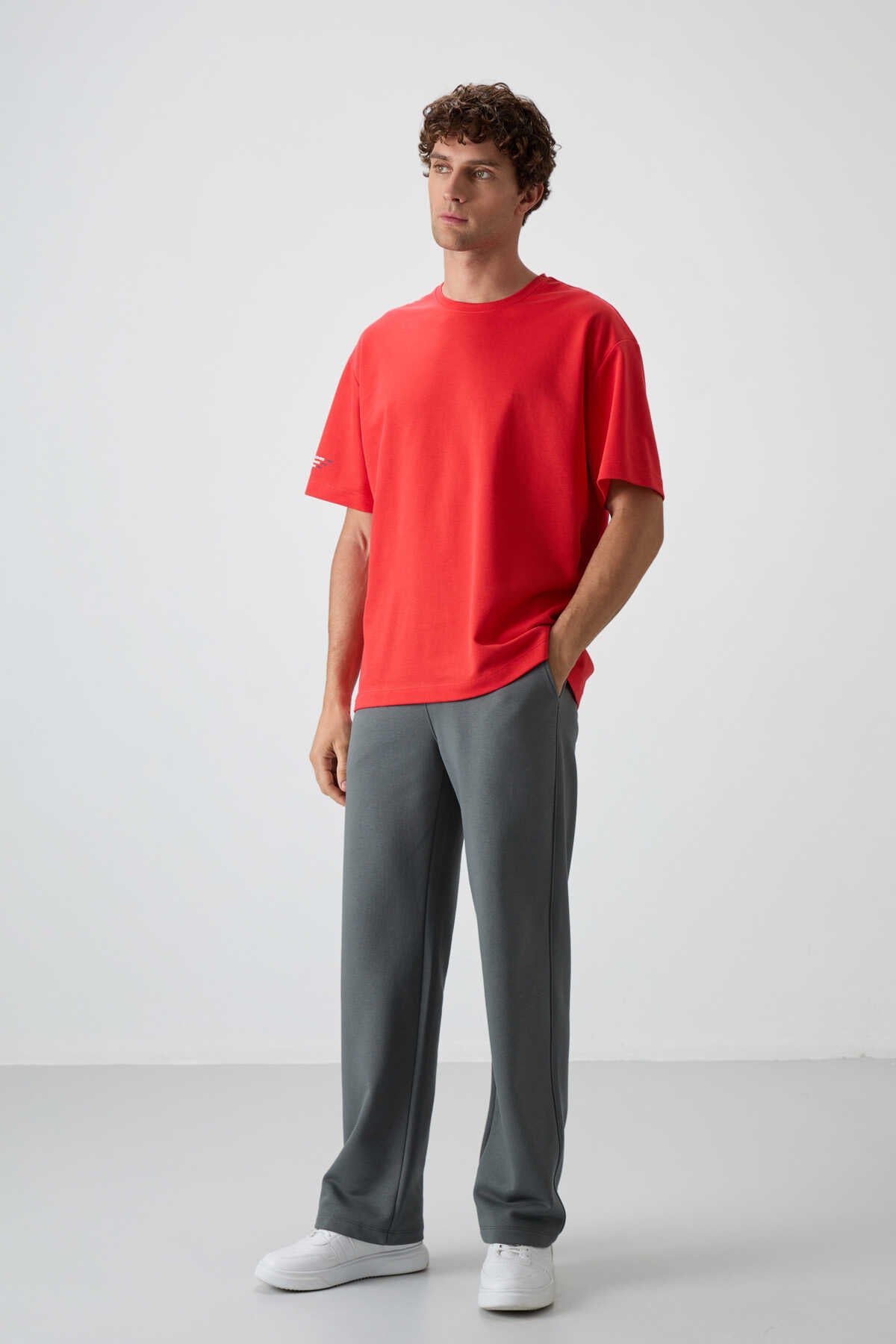 Tommylife Wholesale Crew Neck Oversize Printed Men's T-Shirt 88369 Fiesta