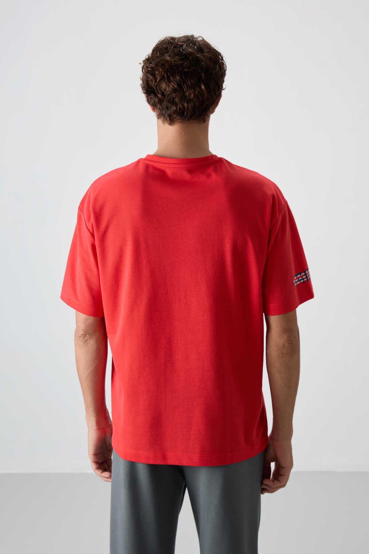 Tommylife Wholesale Crew Neck Oversize Printed Men's T-Shirt 88369 Fiesta