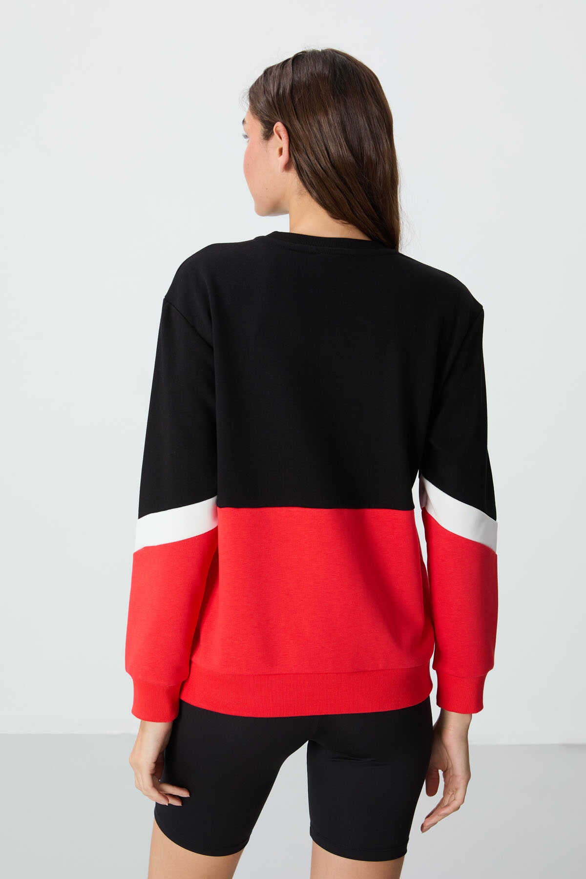 Tommylife Wholesale Crew Neck Oversized Women's Sweatshirt 97289 Black