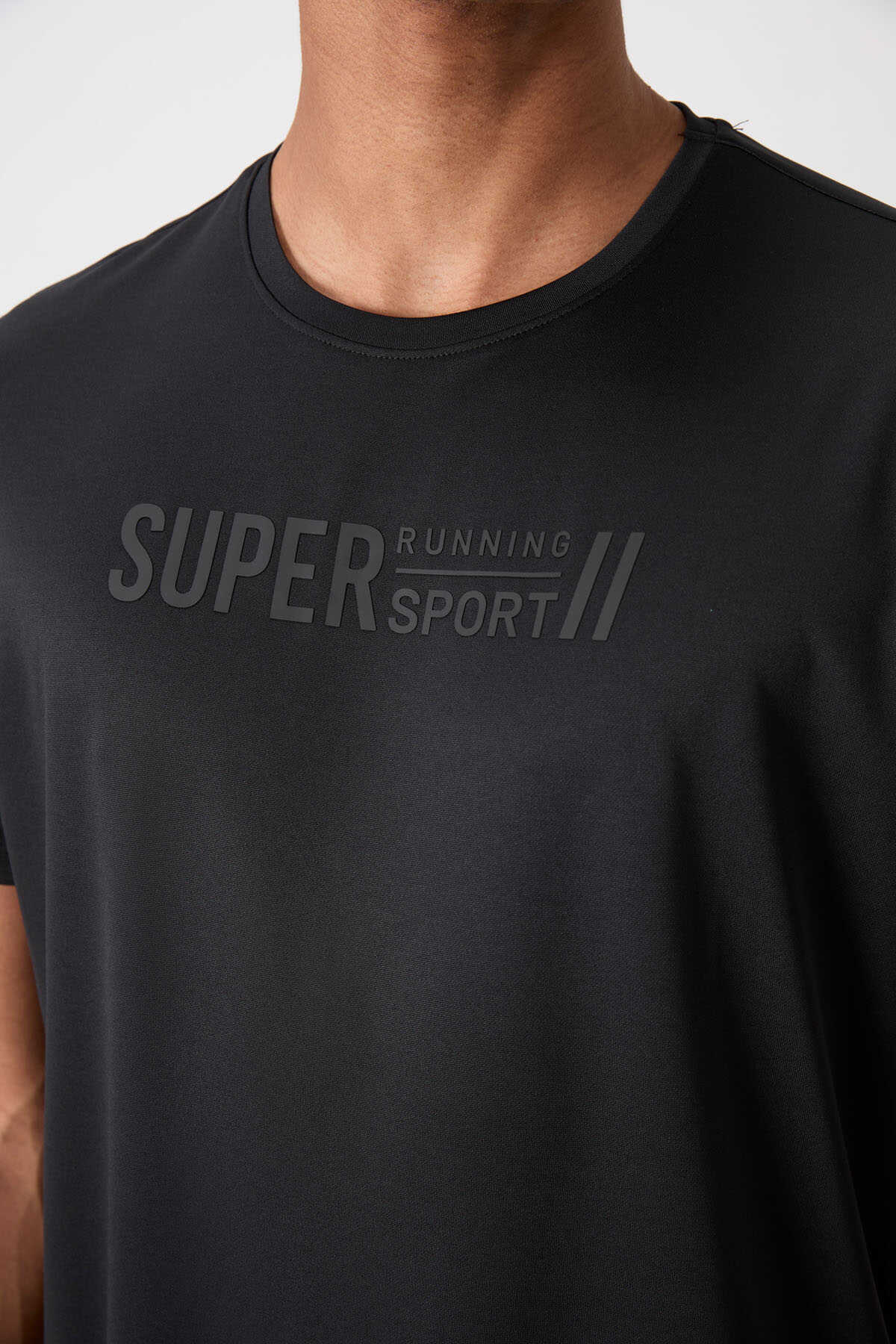 Tommylife Wholesale Crew Neck Standard Fit Active Sports Men's T-Shirt 88385 Black