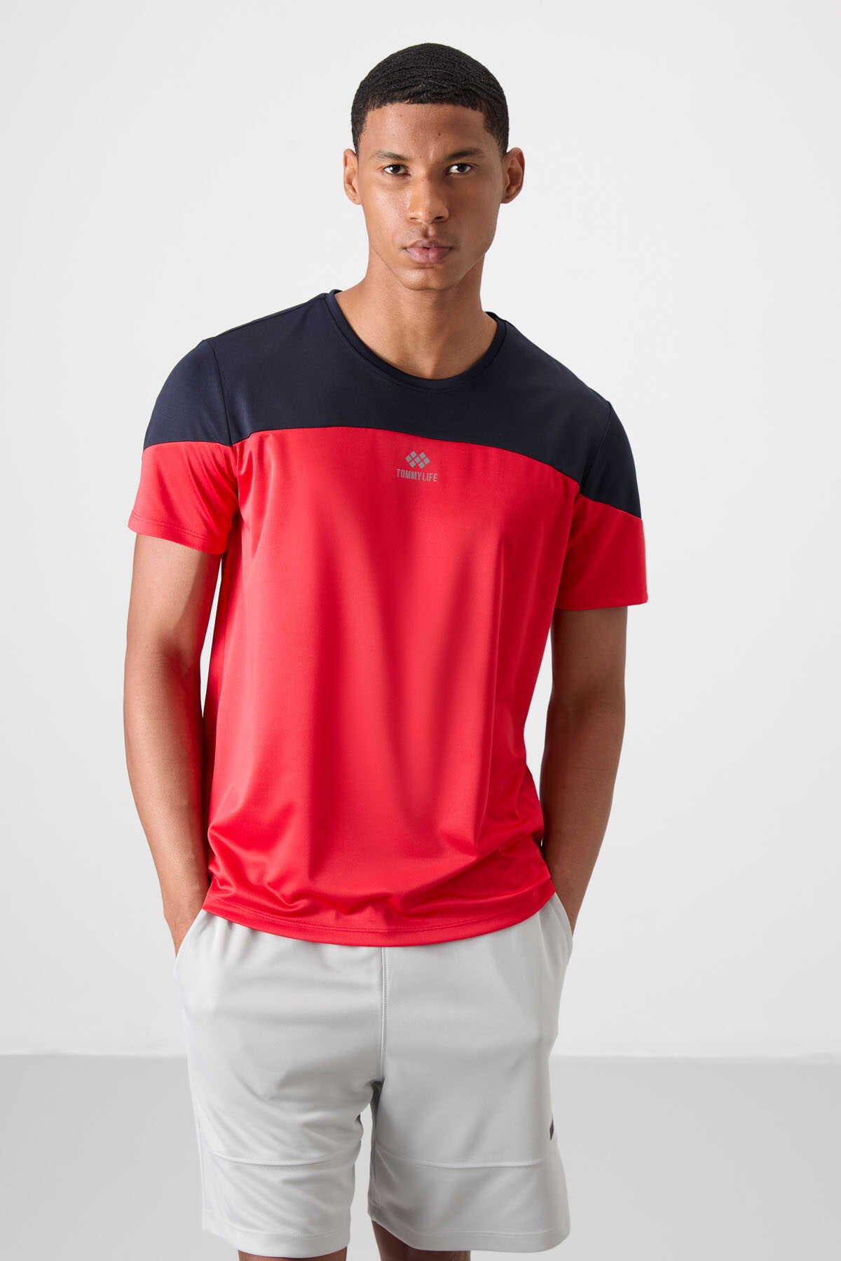 Tommylife Wholesale Crew Neck Standard Fit Active Sports Men's T-Shirt 88386 Black