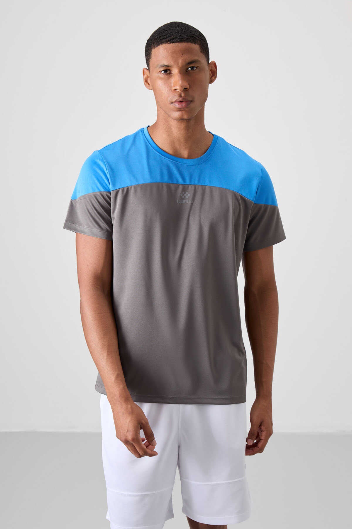 Tommylife Wholesale Crew Neck Standard Fit Active Sports Men's T-Shirt 88386 Black