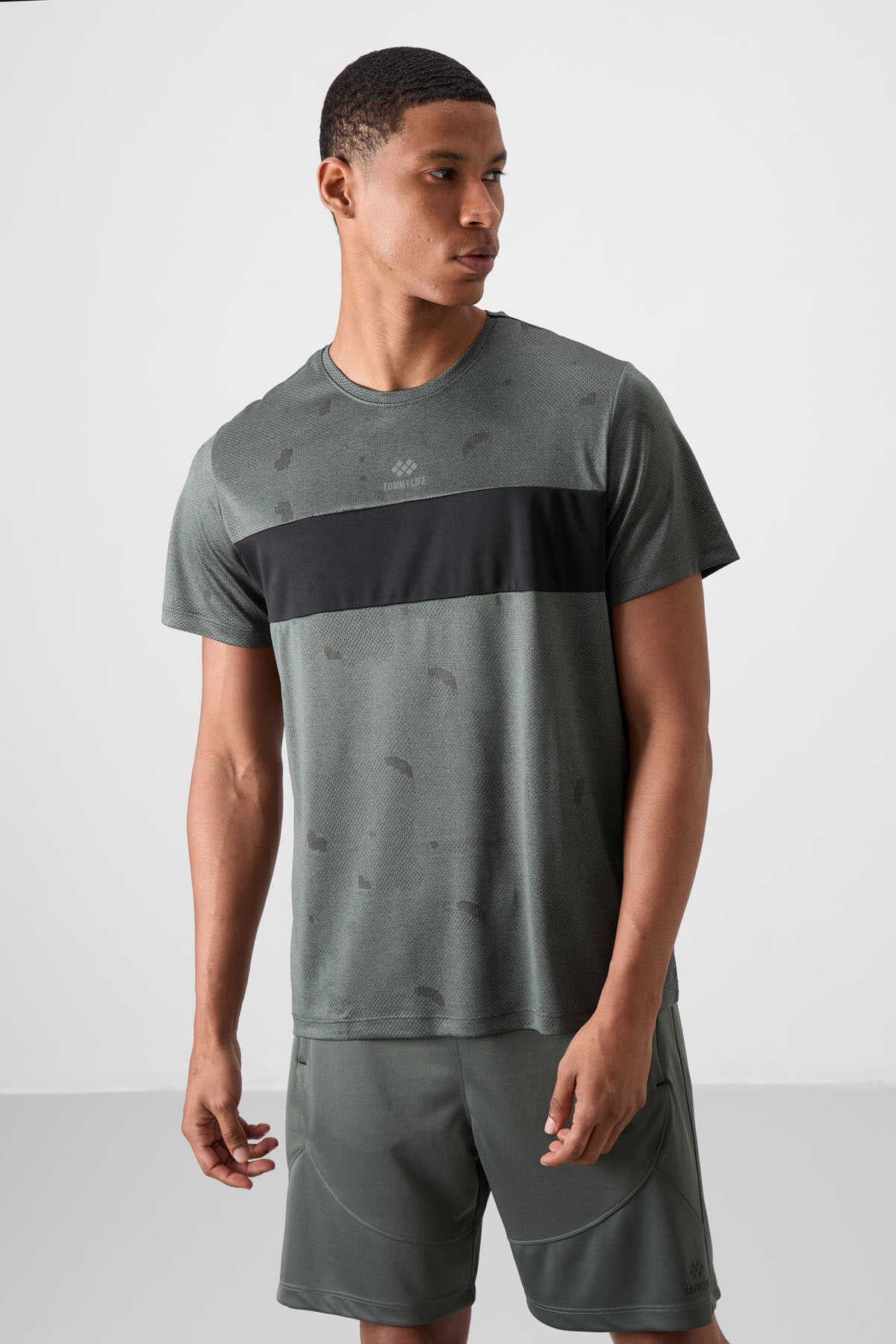 Tommylife Toptan O Yaka Standart Kalıp Aktif Spor Erkek T-Shirt 88398 Siyah