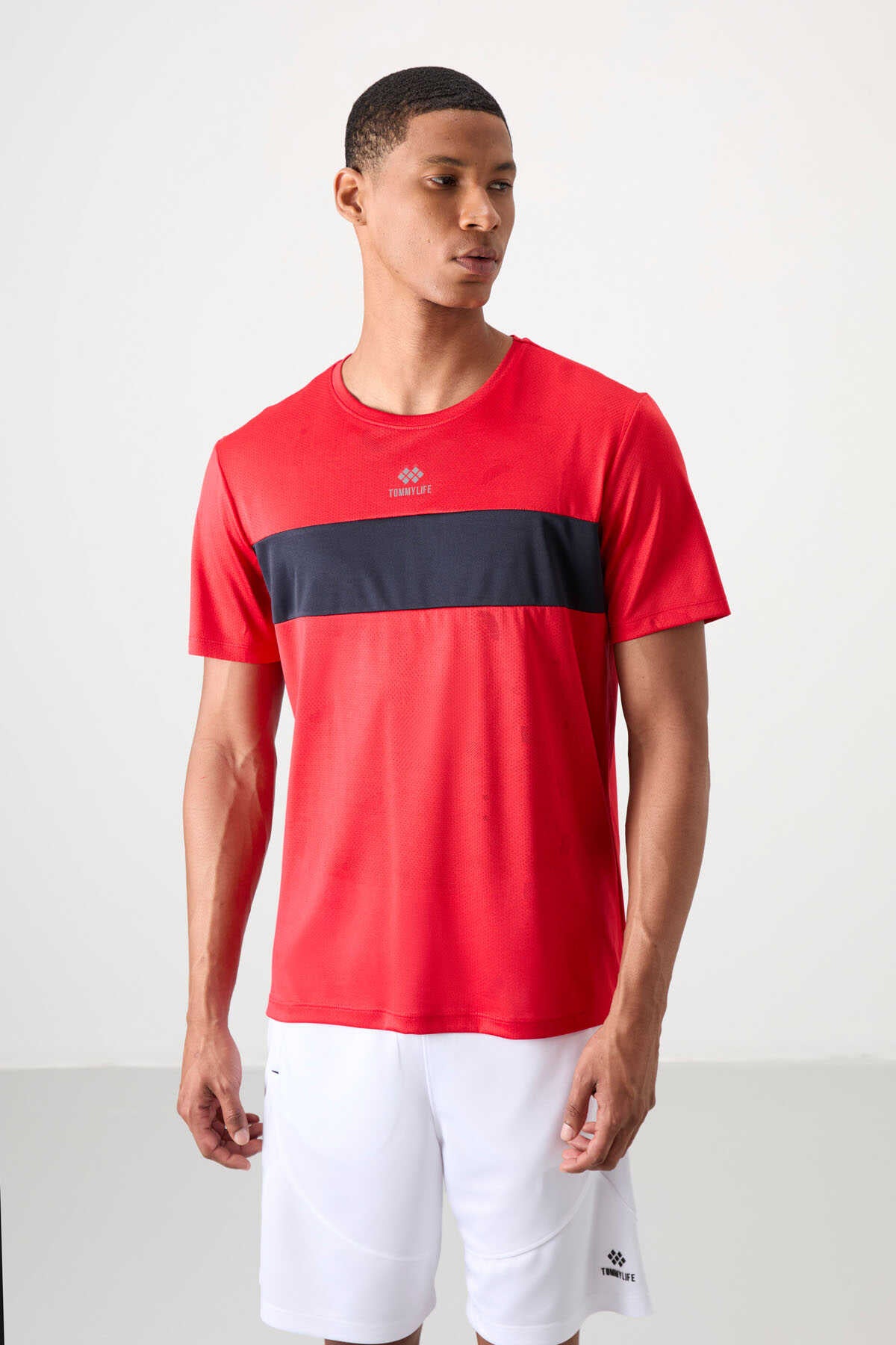 Tommylife Toptan O Yaka Standart Kalıp Aktif Spor Erkek T-Shirt 88398 Siyah