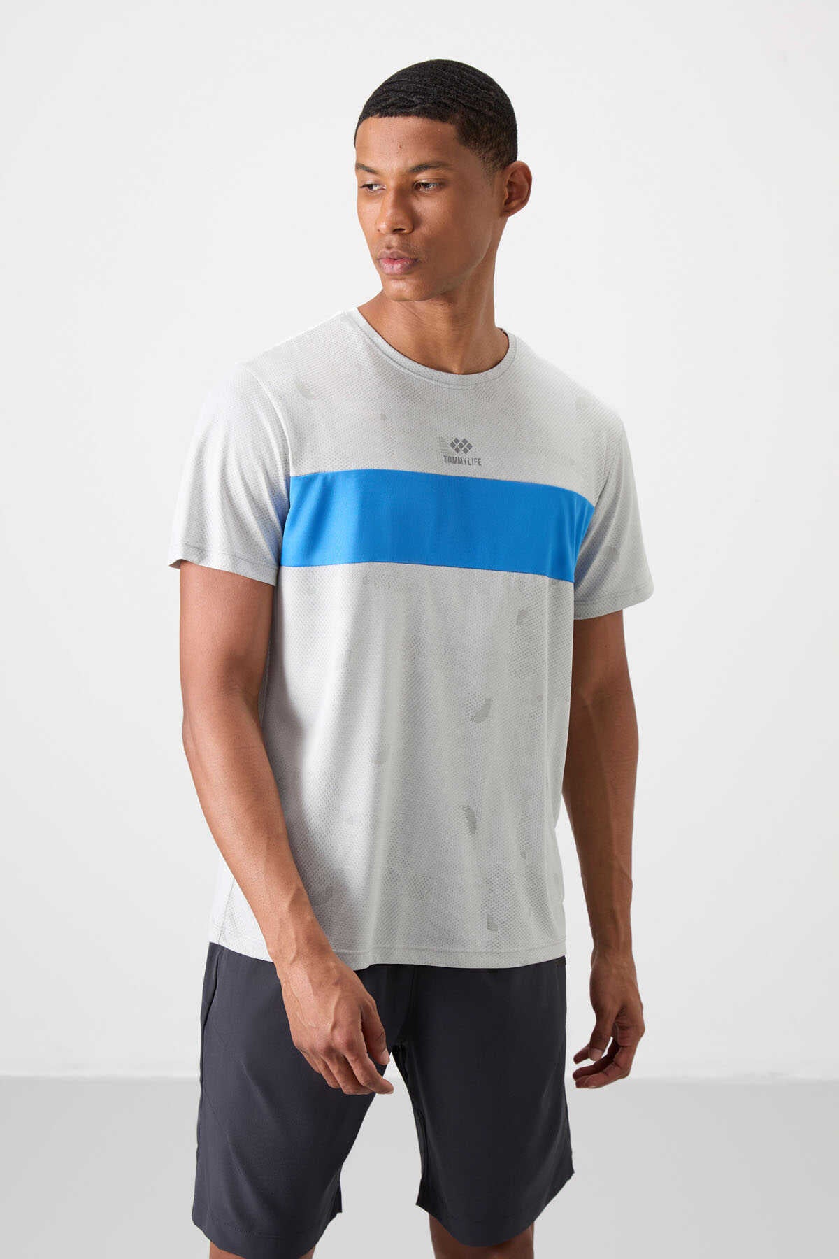 Tommylife Toptan O Yaka Standart Kalıp Aktif Spor Erkek T-Shirt 88398 Siyah