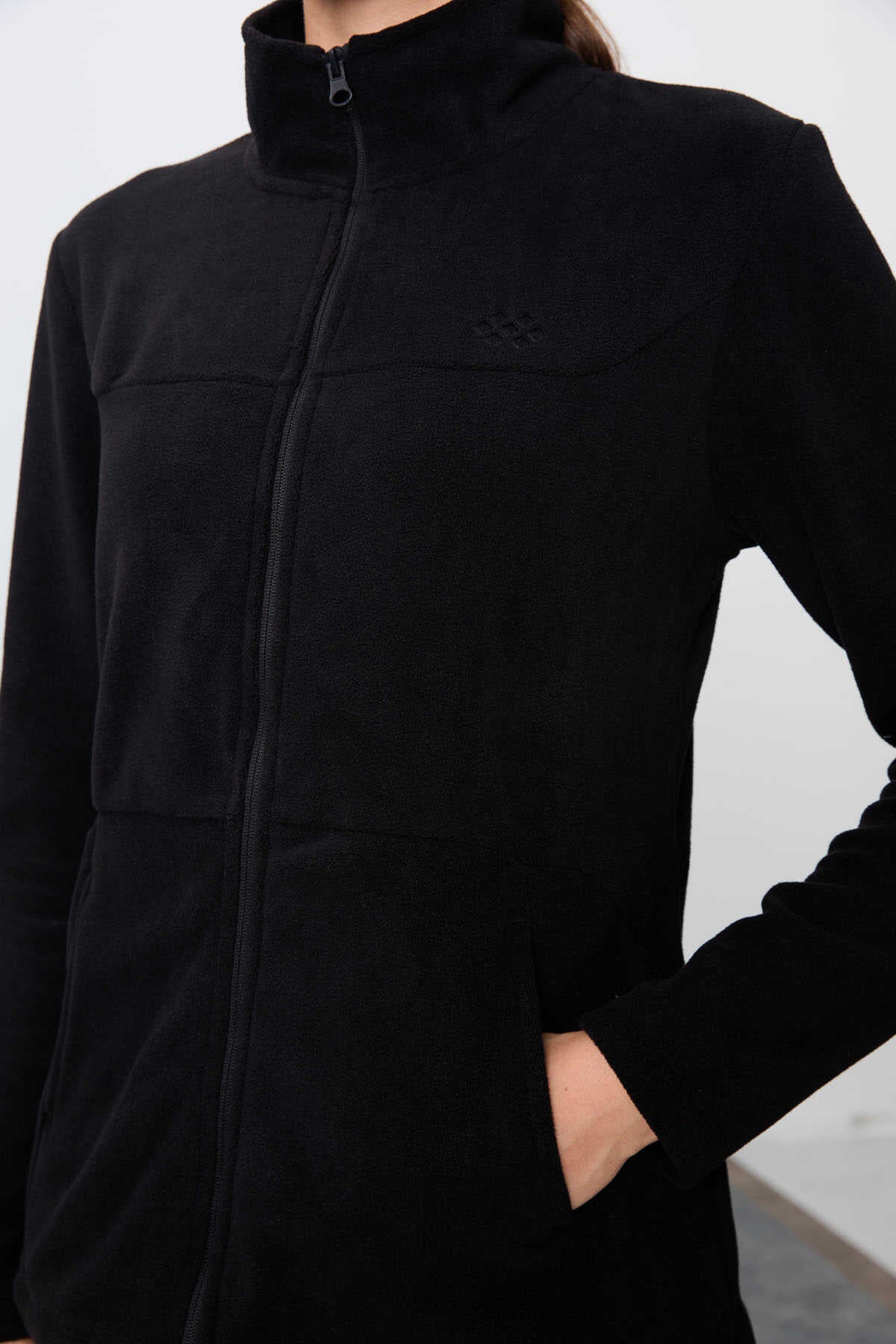 Tommylife Wholesale Oversized Mock Neck Classic Leg Women's Fleece Tracksuit 95339 Navy
